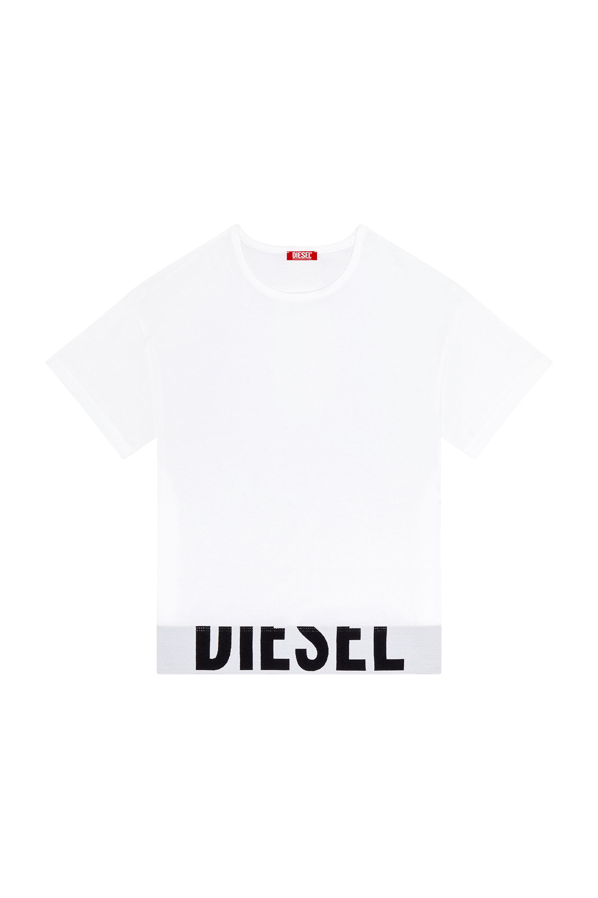 Diesel - UFTEE-SPORT-CROPPED-T-SHIRT, Top deportivo recortado con banda con el logotipo Mujer in Blanco - 4