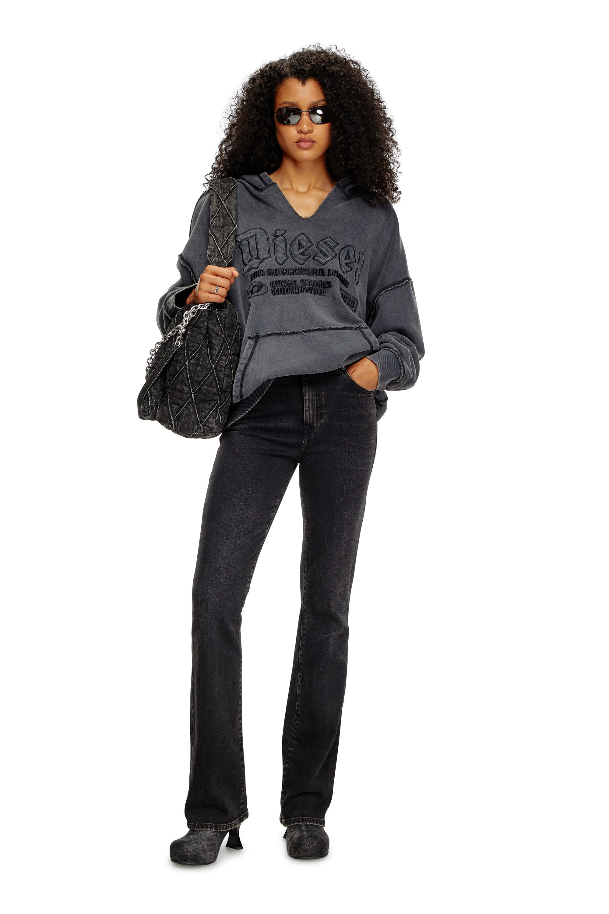 Women's Bootcut Jeans | Black/Dark grey | Diesel 2003 D