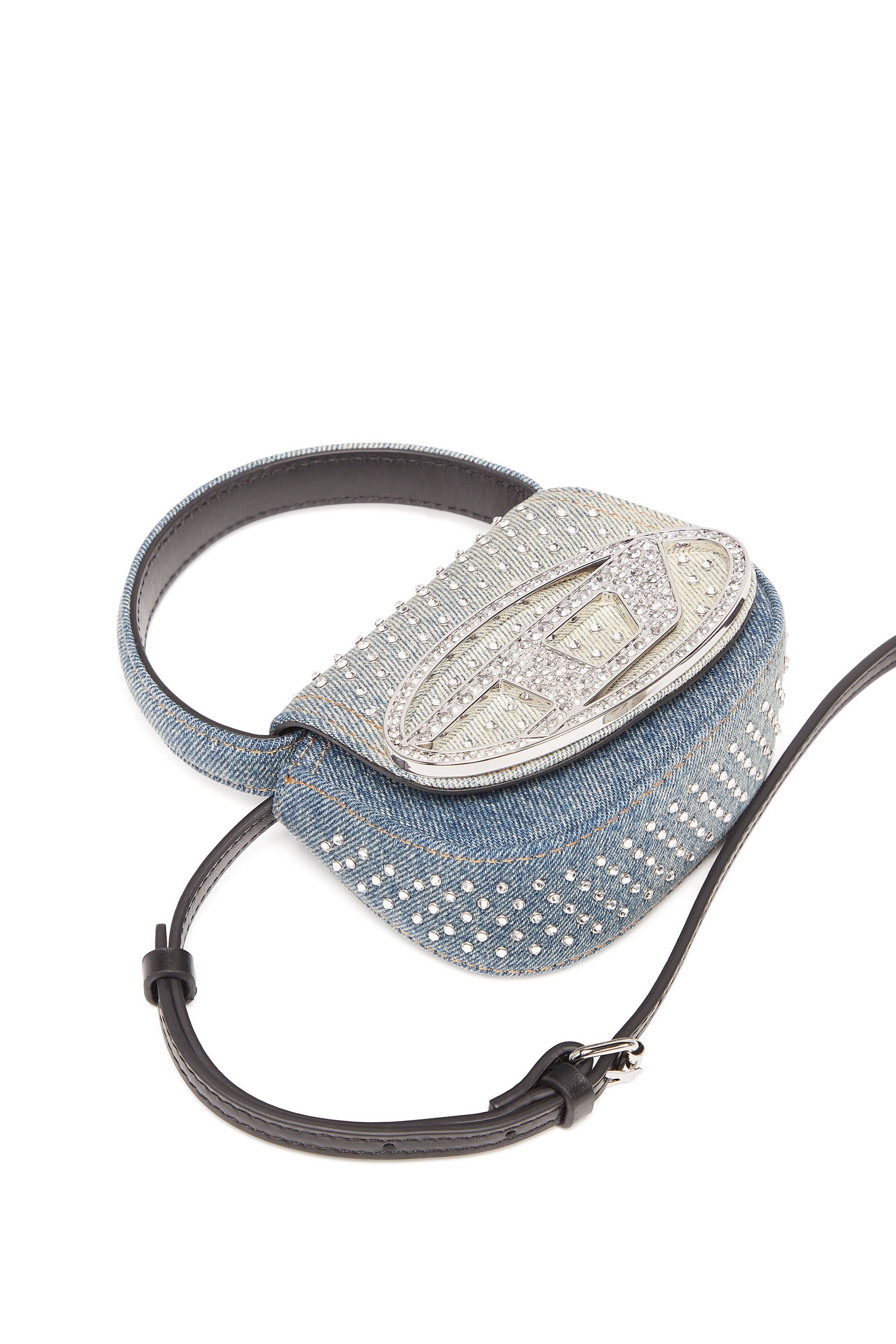 Women's 1DR XS - Iconic mini bag in denim and crystals | 1DR XS Diesel
