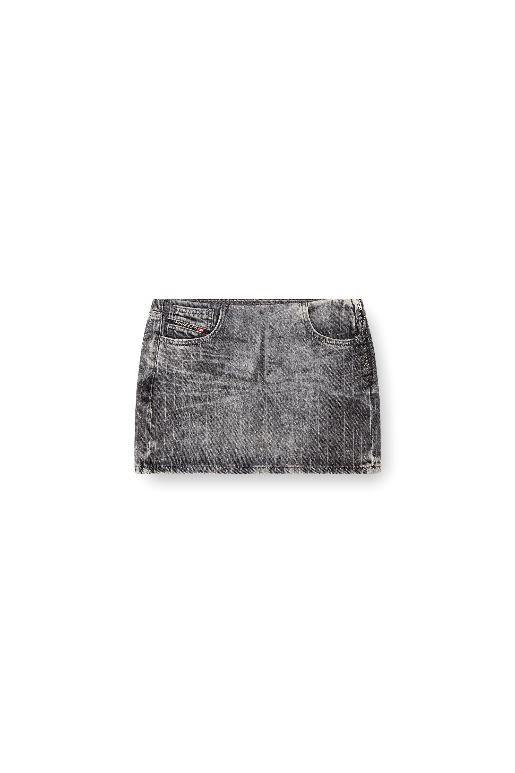 Women's Miniskirt in tailoring pinstripe denim | Grey | Diesel