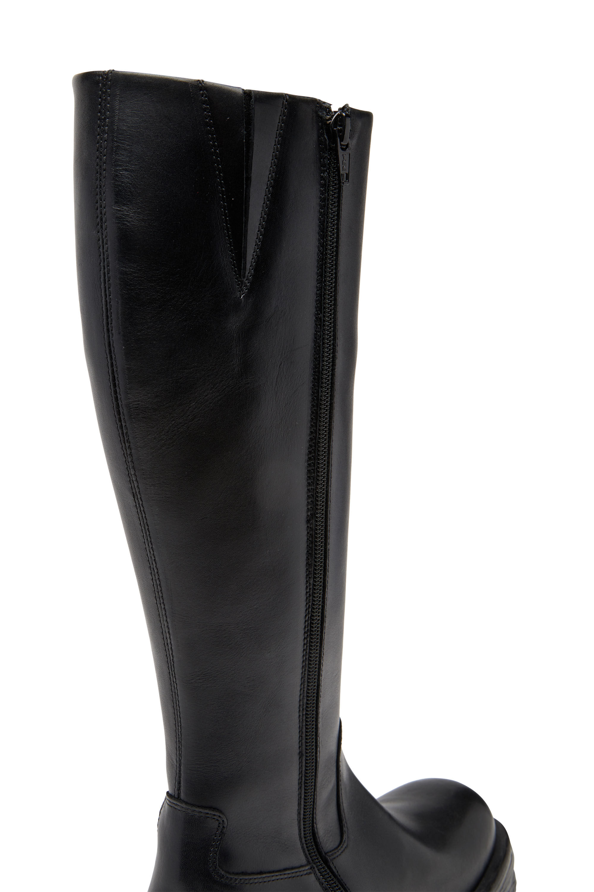 Women's D-Hammer-Leather knee-high boots | Black | Diesel