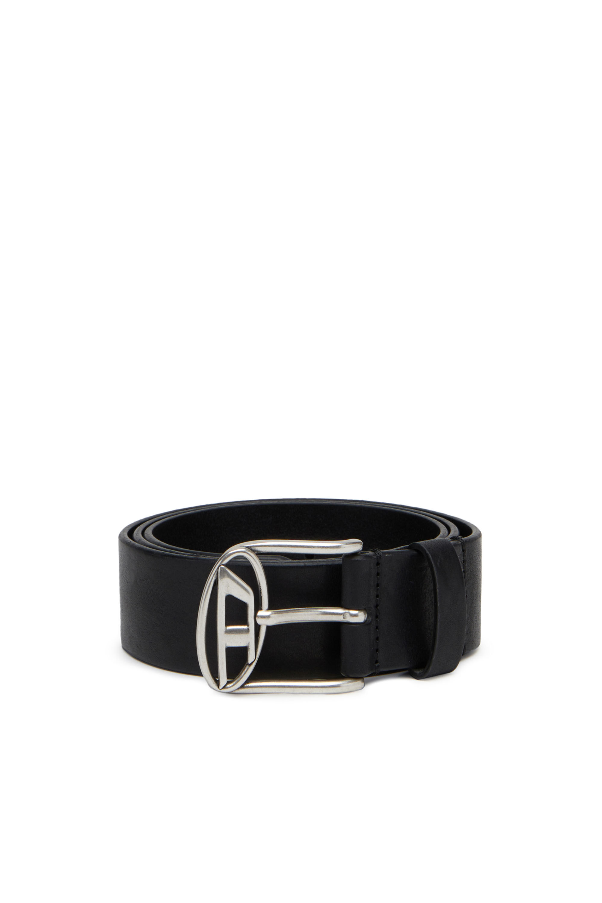Men's Leather belt with D logo buckle | Diesel B-BUCKLE-D