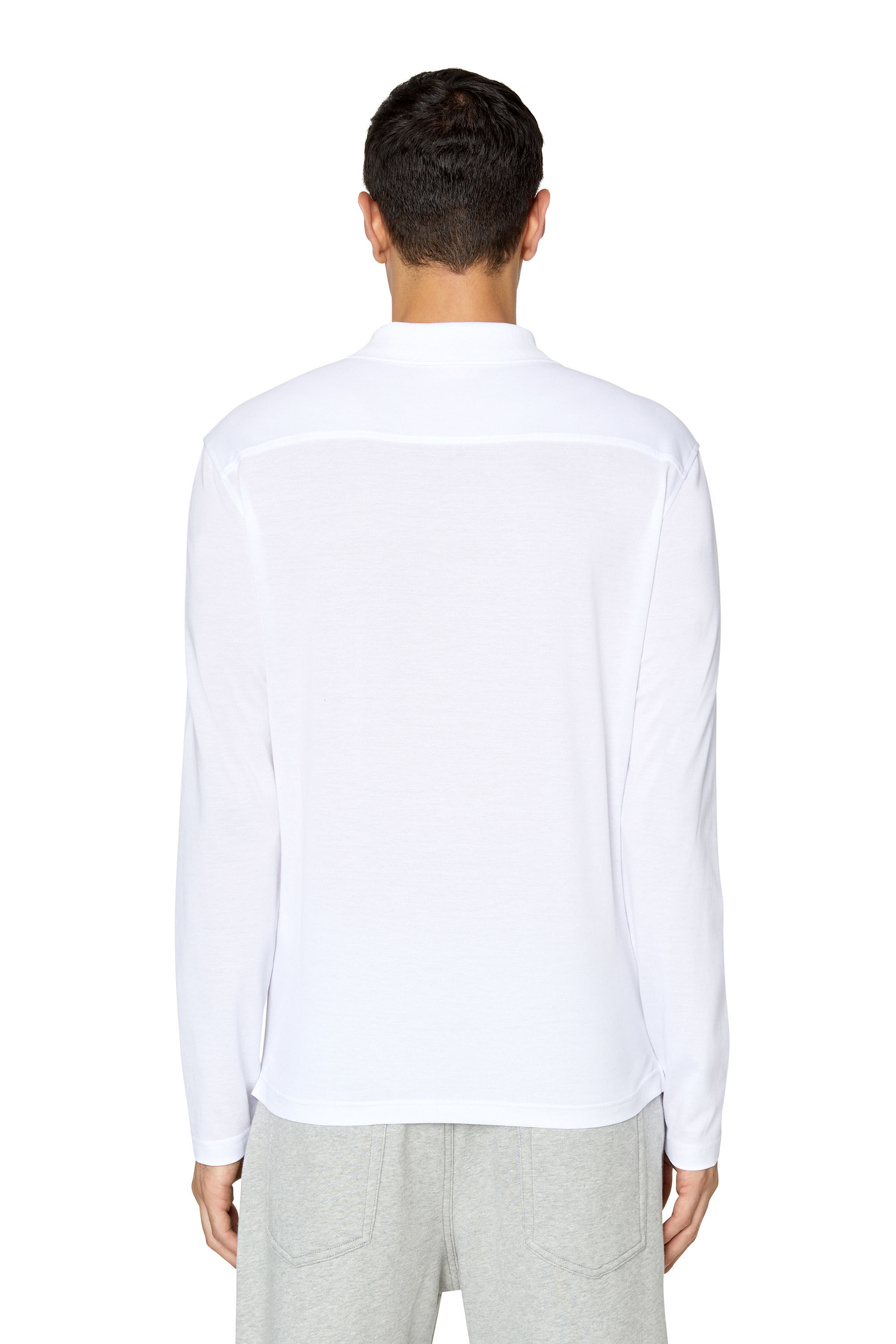 Diesel - T-SMITH-LS-DOVAL-PJ, Man's Long-sleeve polo shirt with D patch in White - 4