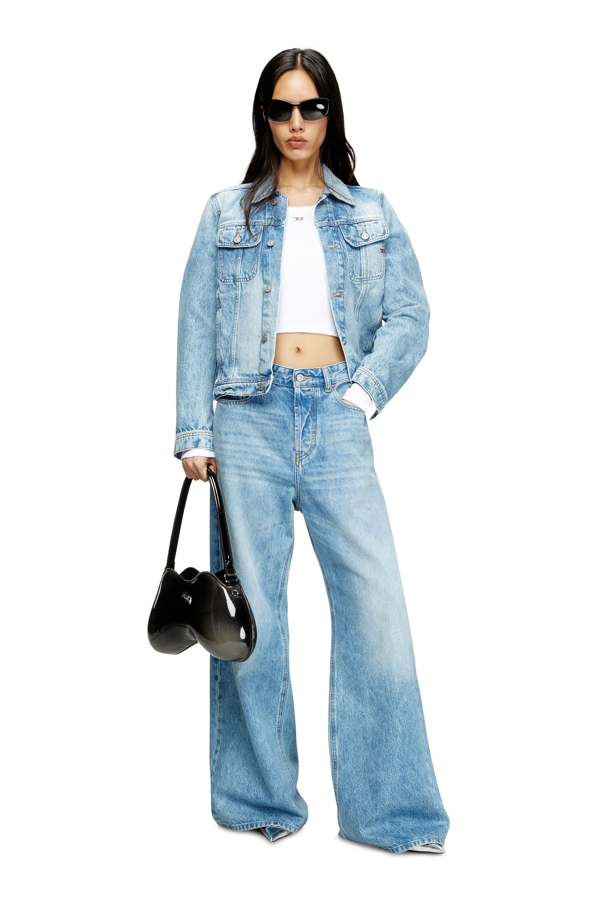 Diesel - T-BALLET-D, Camiseta de manga larga con logotipo de la letra D Mujer in Blanco - 1