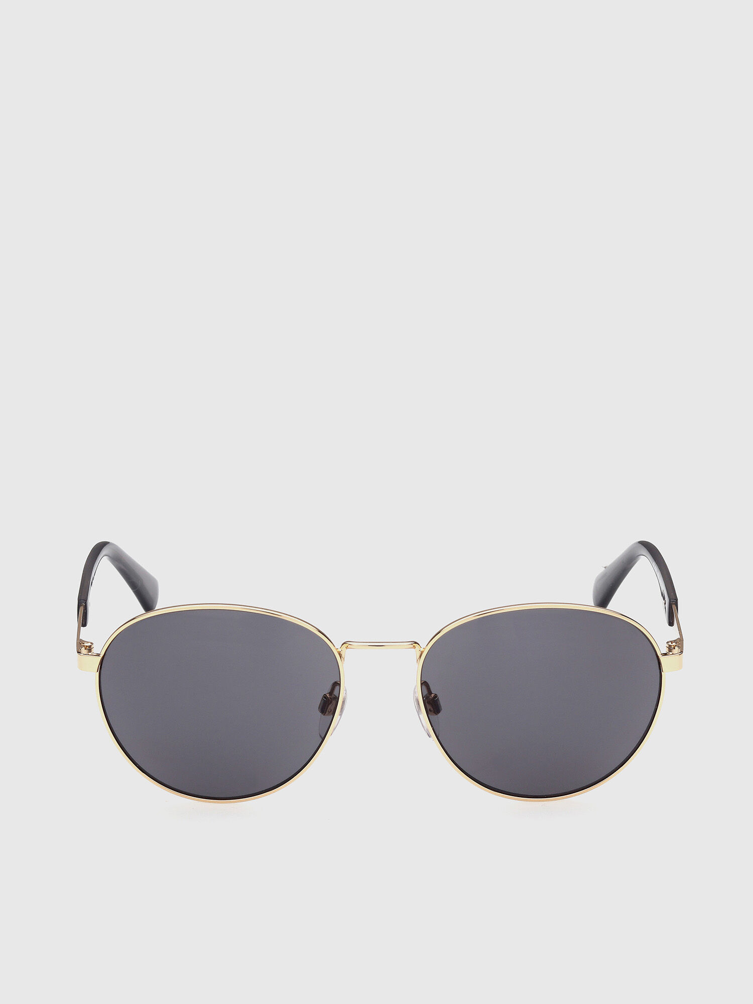Diesel - DL0355, Man's Round easy to wear metal sunglasses in Black/Gold - 1