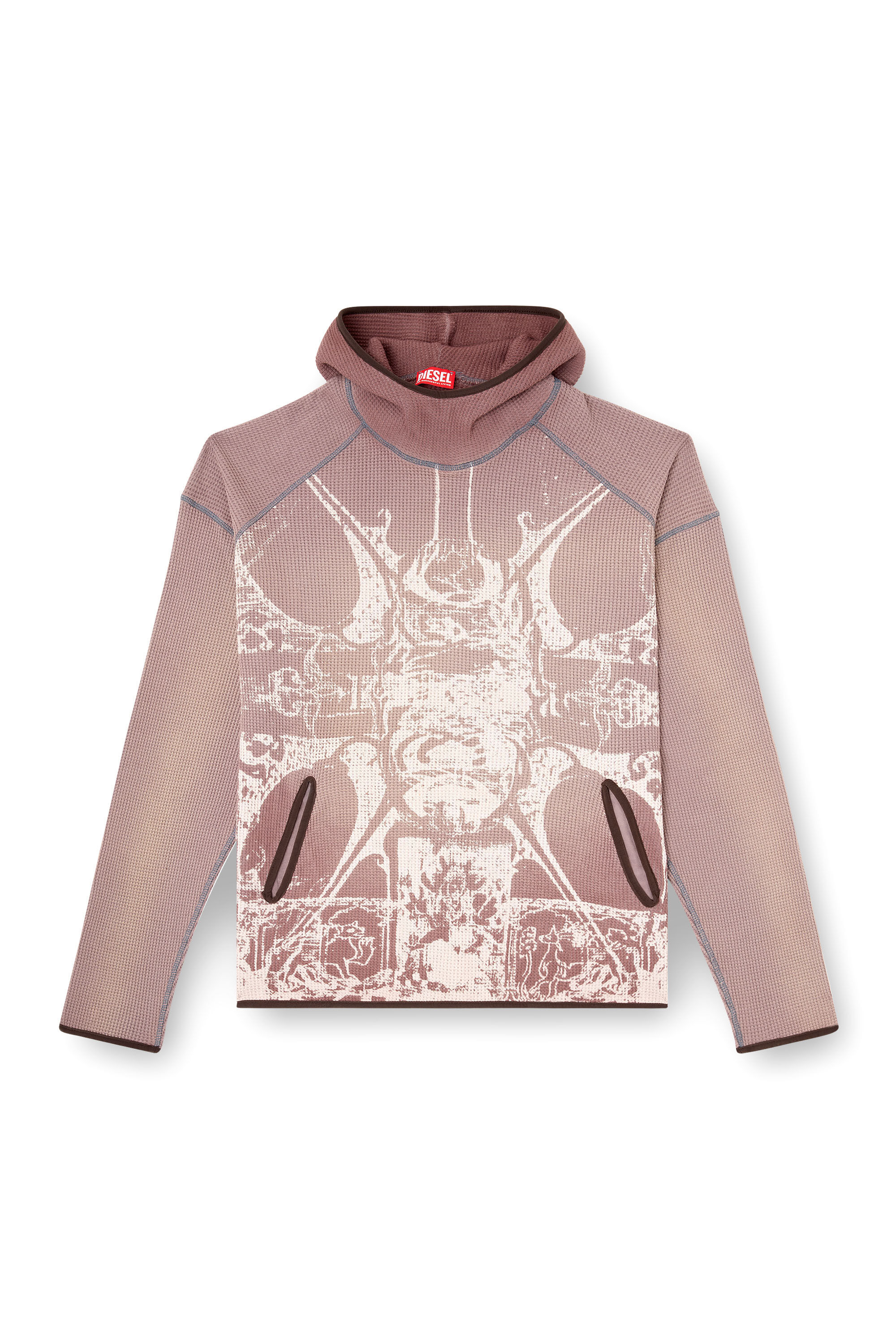 Diesel - S-WAF-HOOD-NEW, Sudadera con capucha desteñida y estampado gráfico Hombre in ToBeDefined - 2