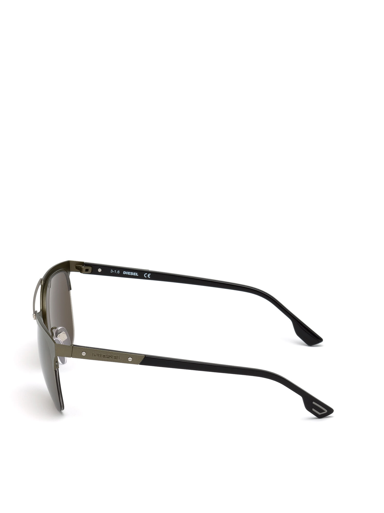 Diesel - DL0215, Gafas cuadradas de doble puente de metal Hombre in Verde - 3