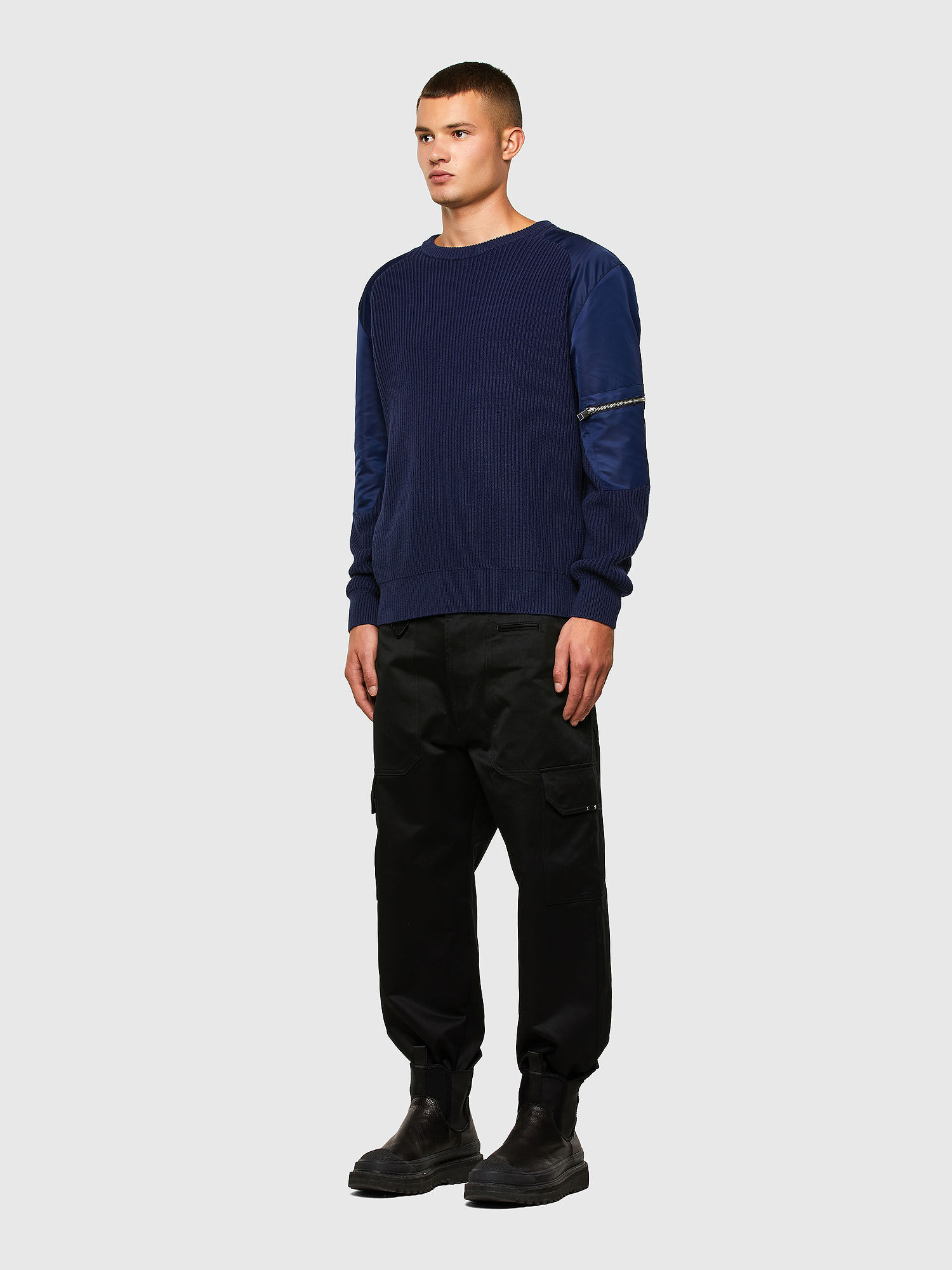 K-GEORGE Man: Nylon-panelled sweater in wool blend | Diesel