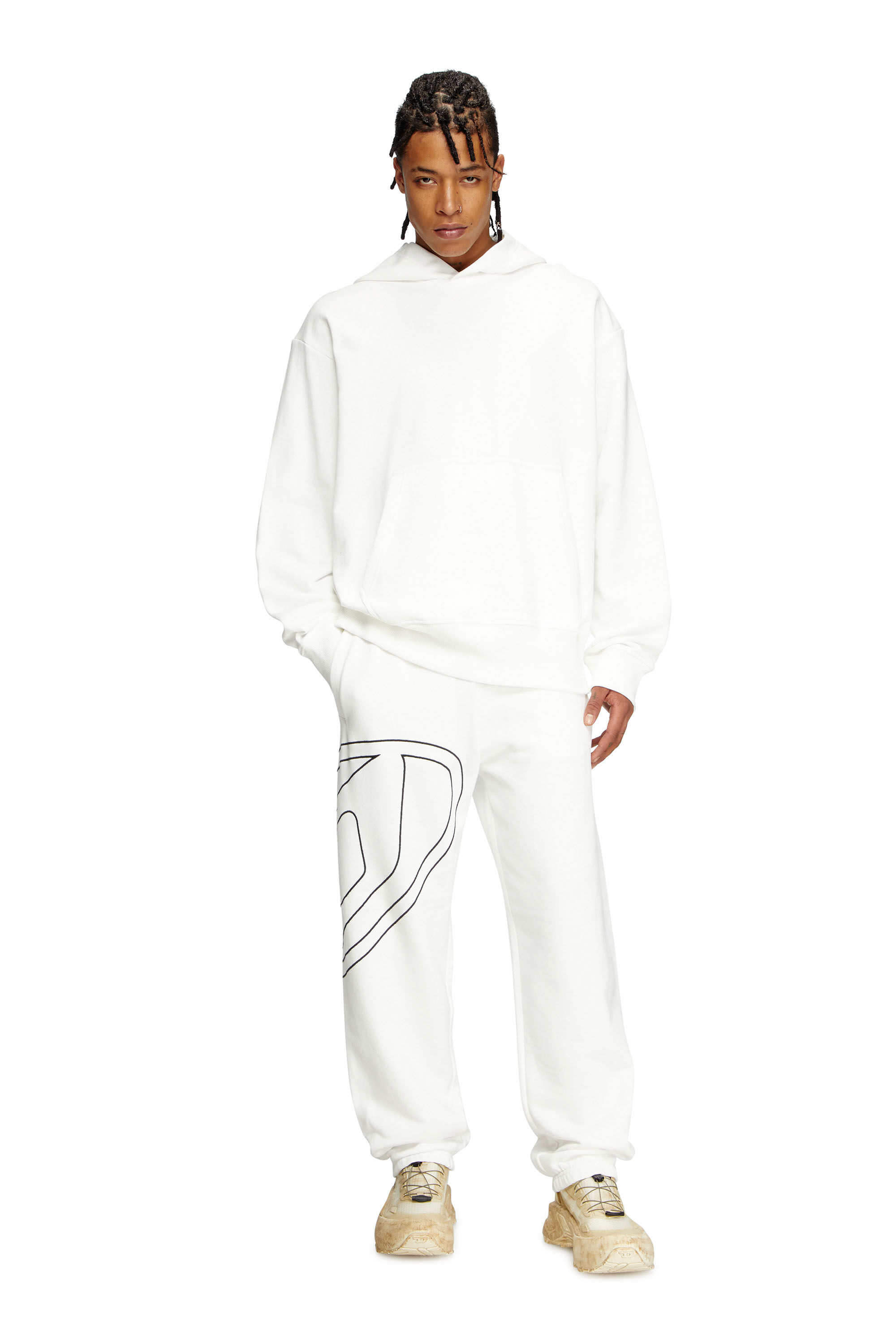 Diesel - P-MARKY-MEGOVAL-D, Pantalones deportivos con oval D extragrande Hombre in Blanco - 1