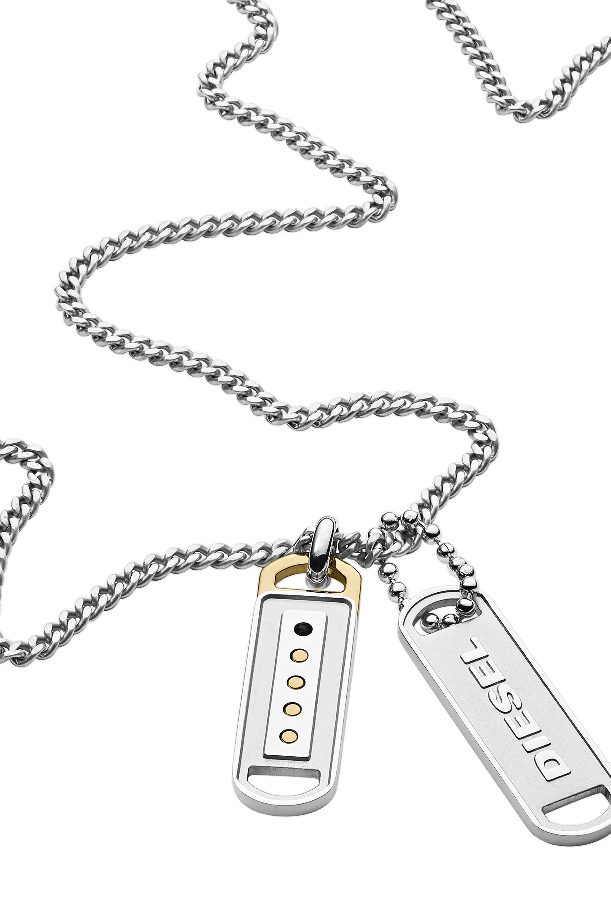 DX1213 Man: Stainless Steel Double Pendant Necklace | Diesel