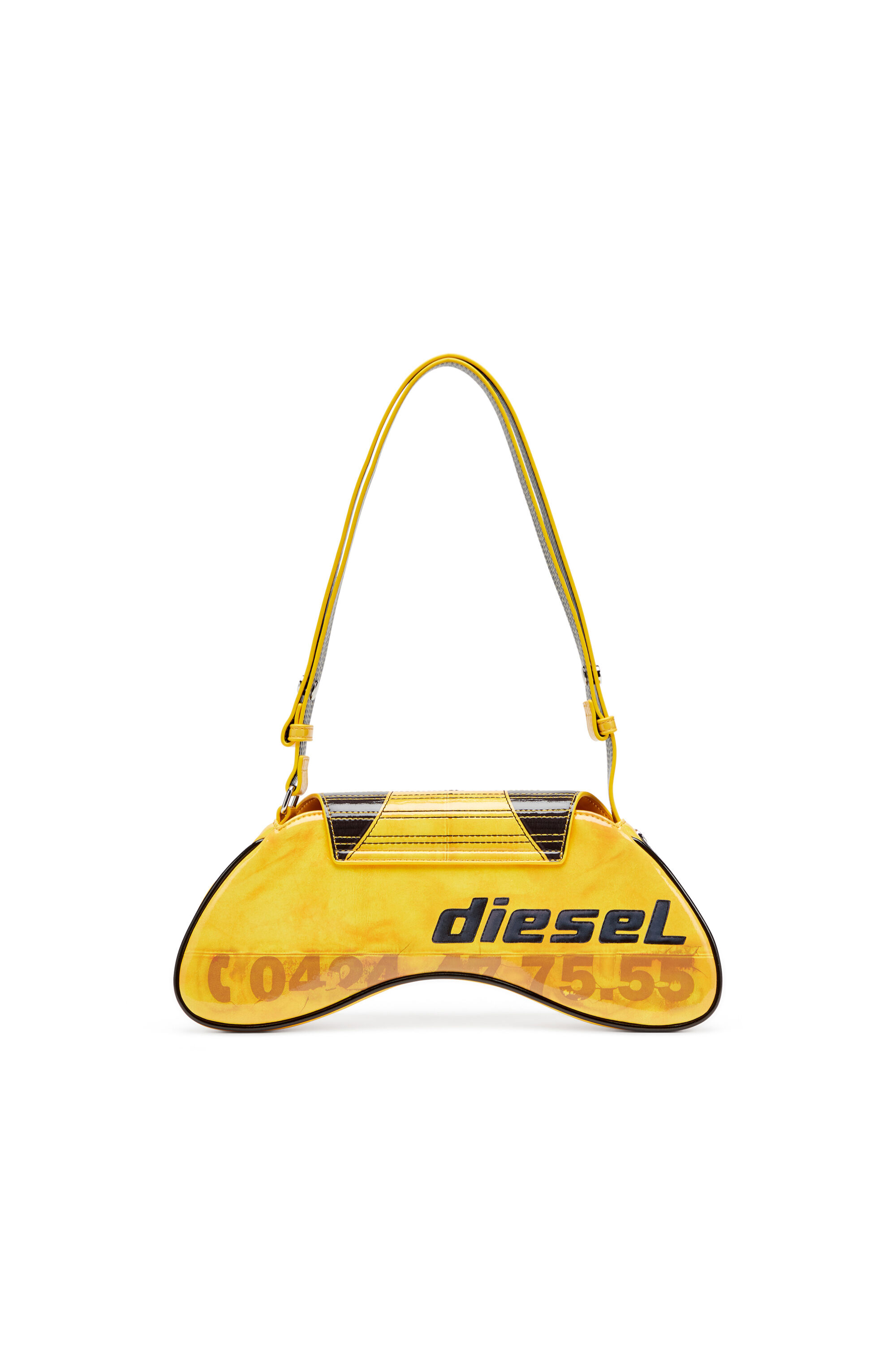 Women's Play-Glossy crossbody bag with biker details