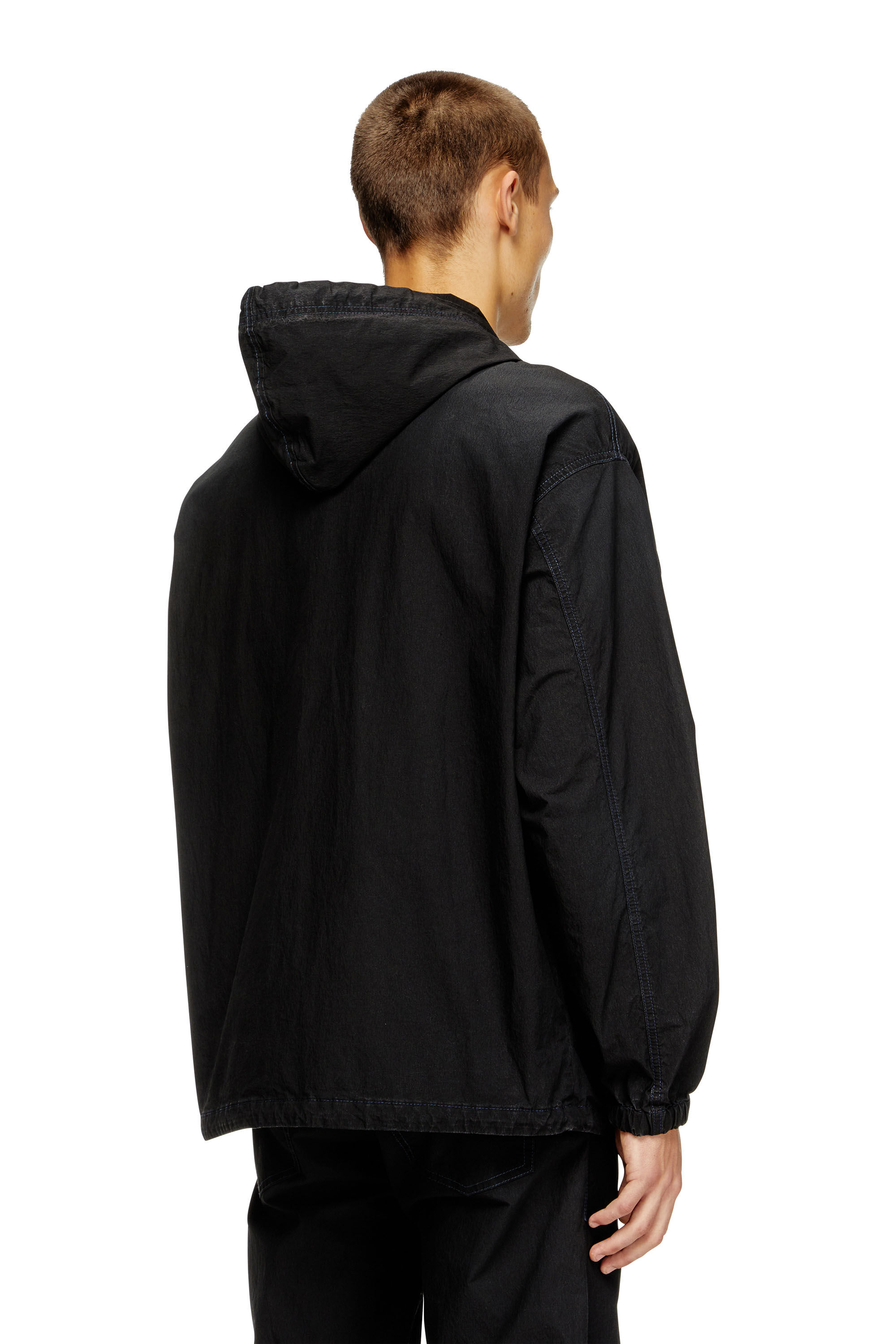 Diesel - D-WYNNY JOGG, Chaqueta de tejido técnico JoggJeans con capucha Hombre in Negro - 4