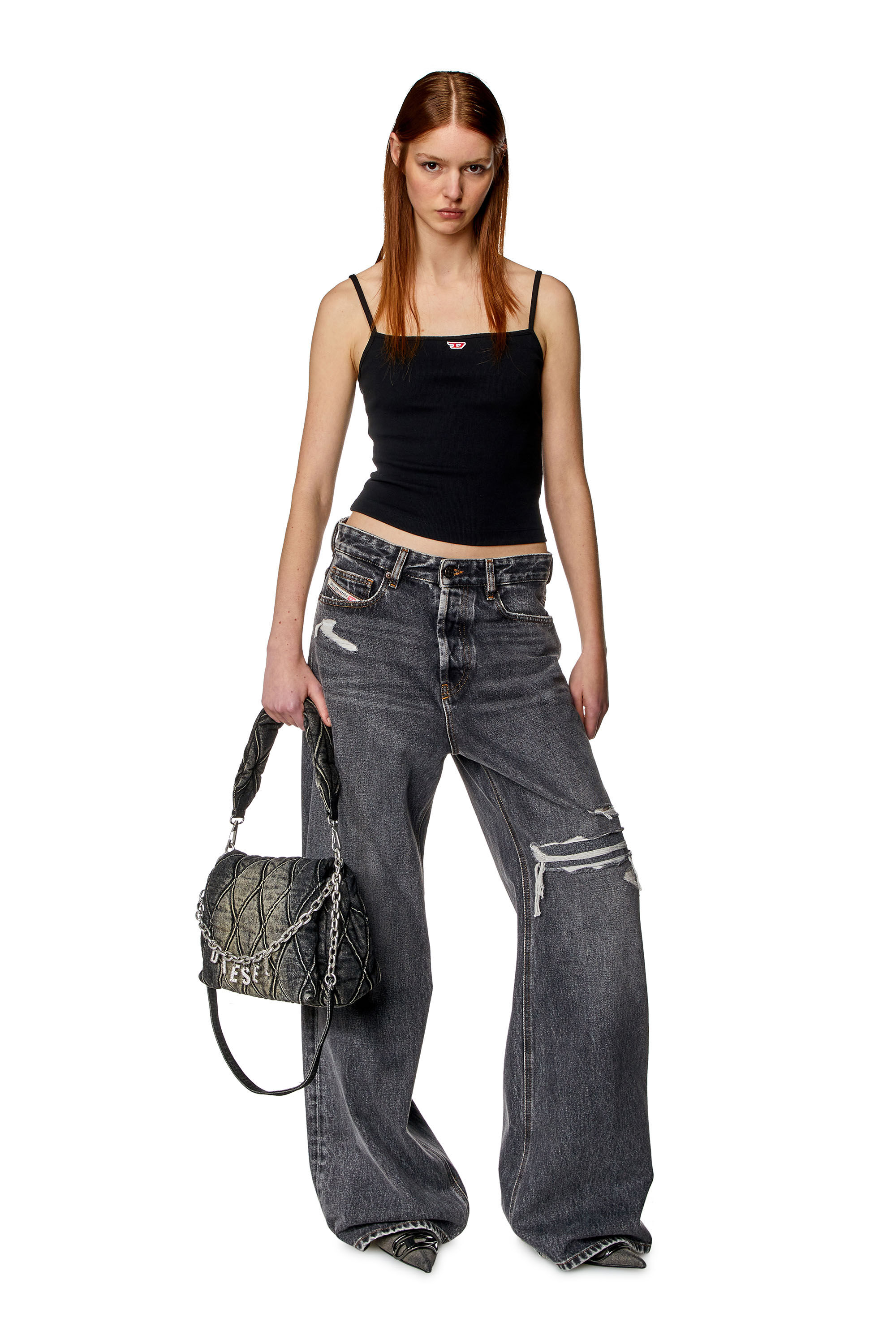 1996 D-Sire Woman: Straight Black/Dark grey Baggy Jeans | Diesel