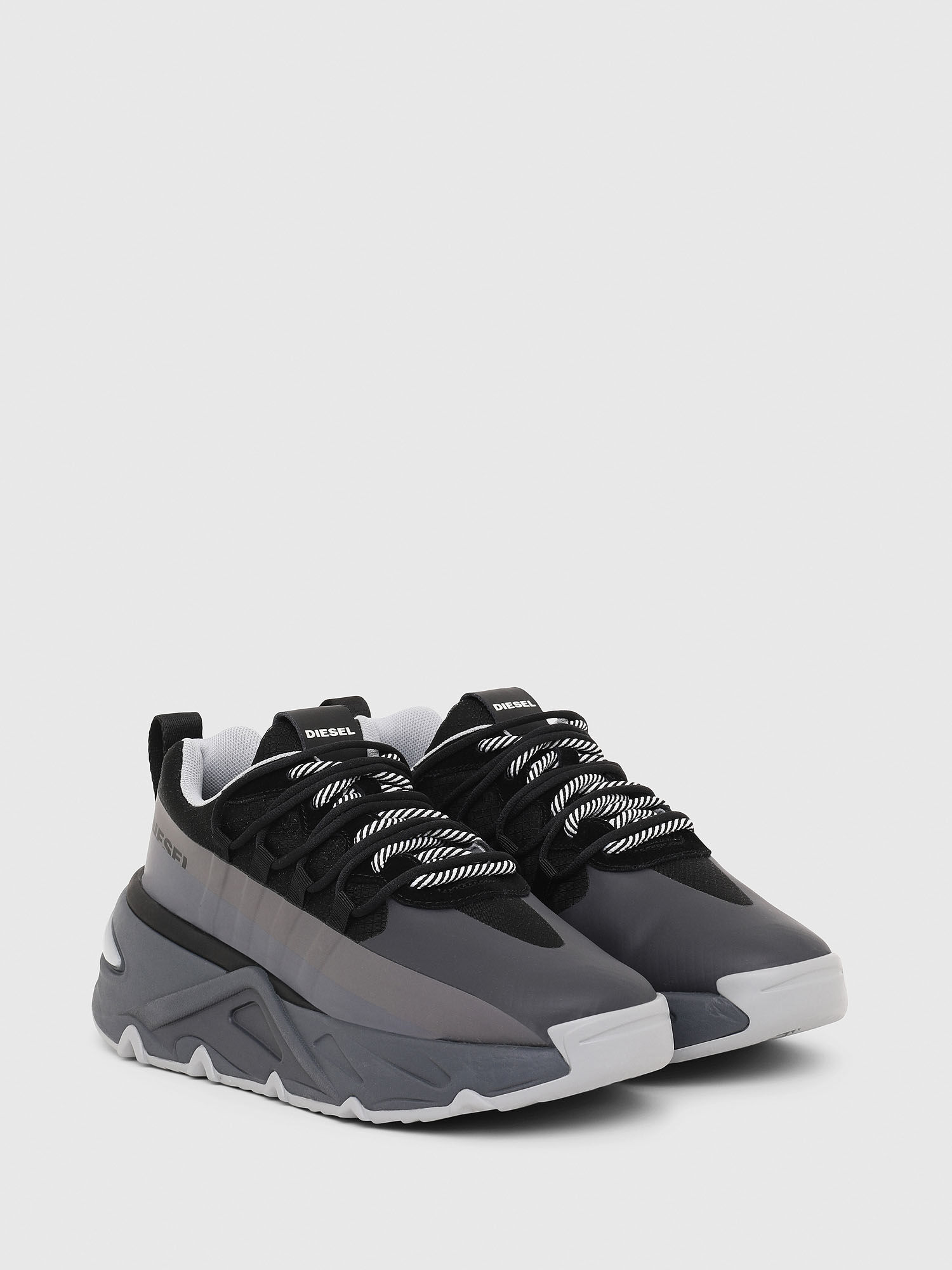 Diesel - S-HERBY SB, Woman's Chunky sneakers in double mesh in Grey - 2