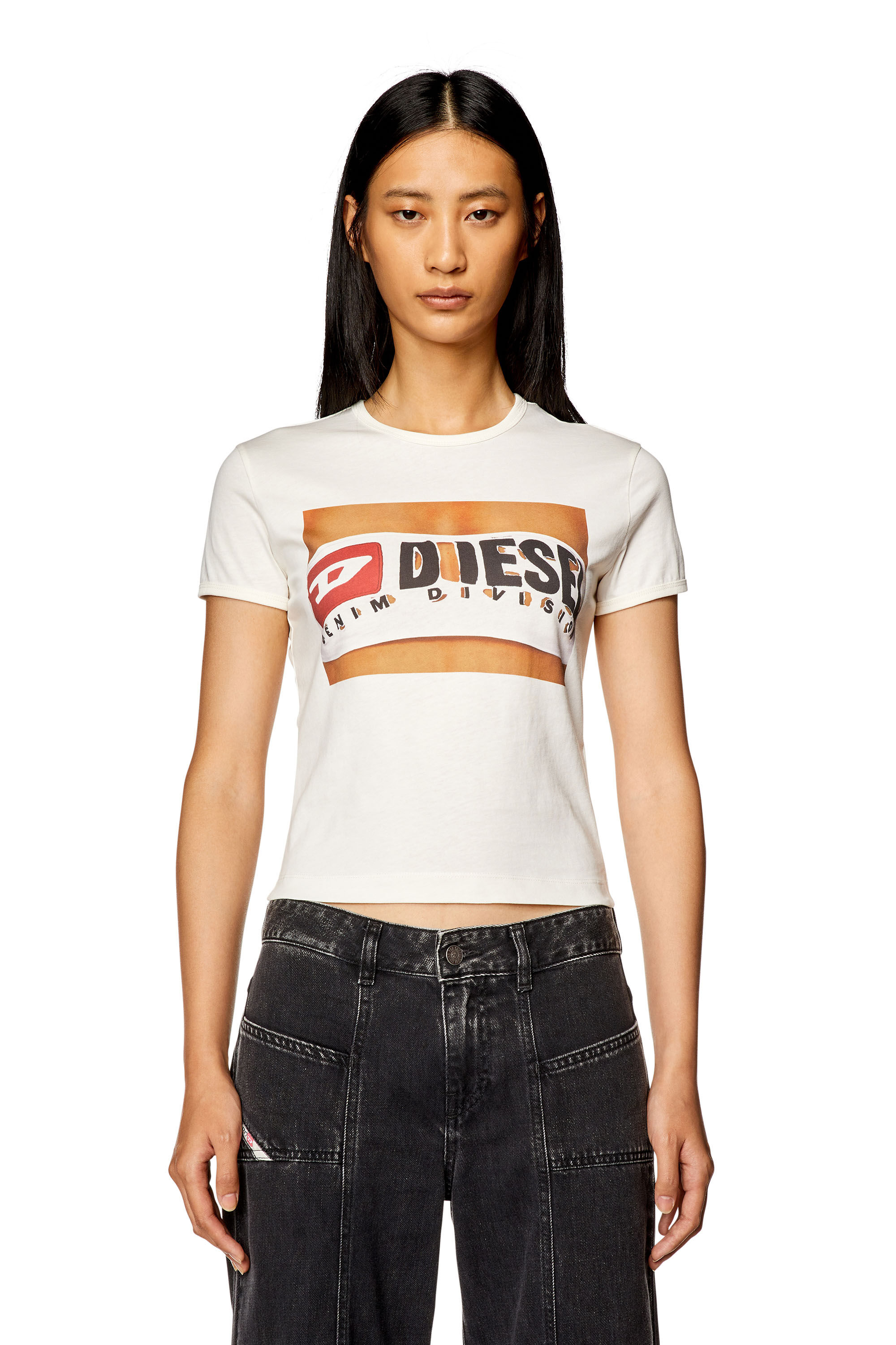 [宅送] Diesel with T-shirt Women's bandeau Diesel | White | print 邦画・日本映画