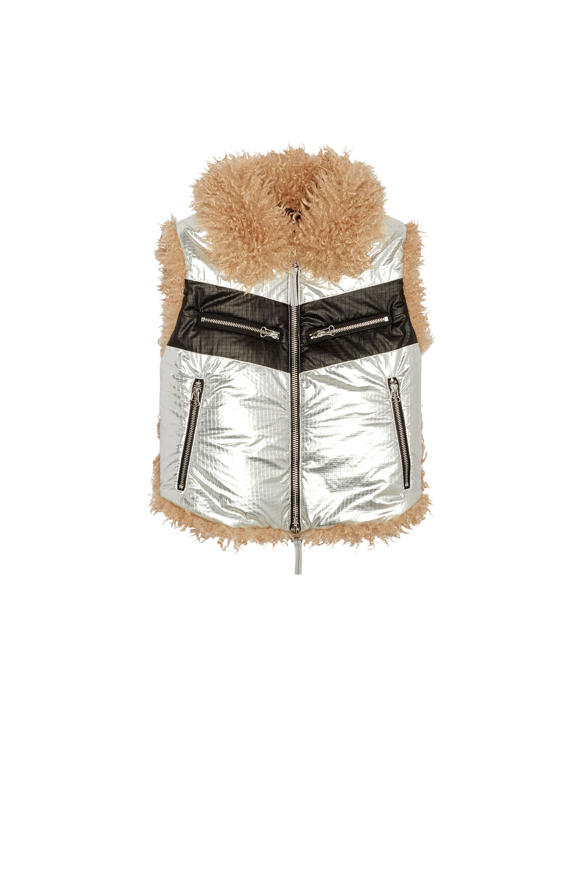 Women's Vest in foil-coated ripstop | Silver | Diesel