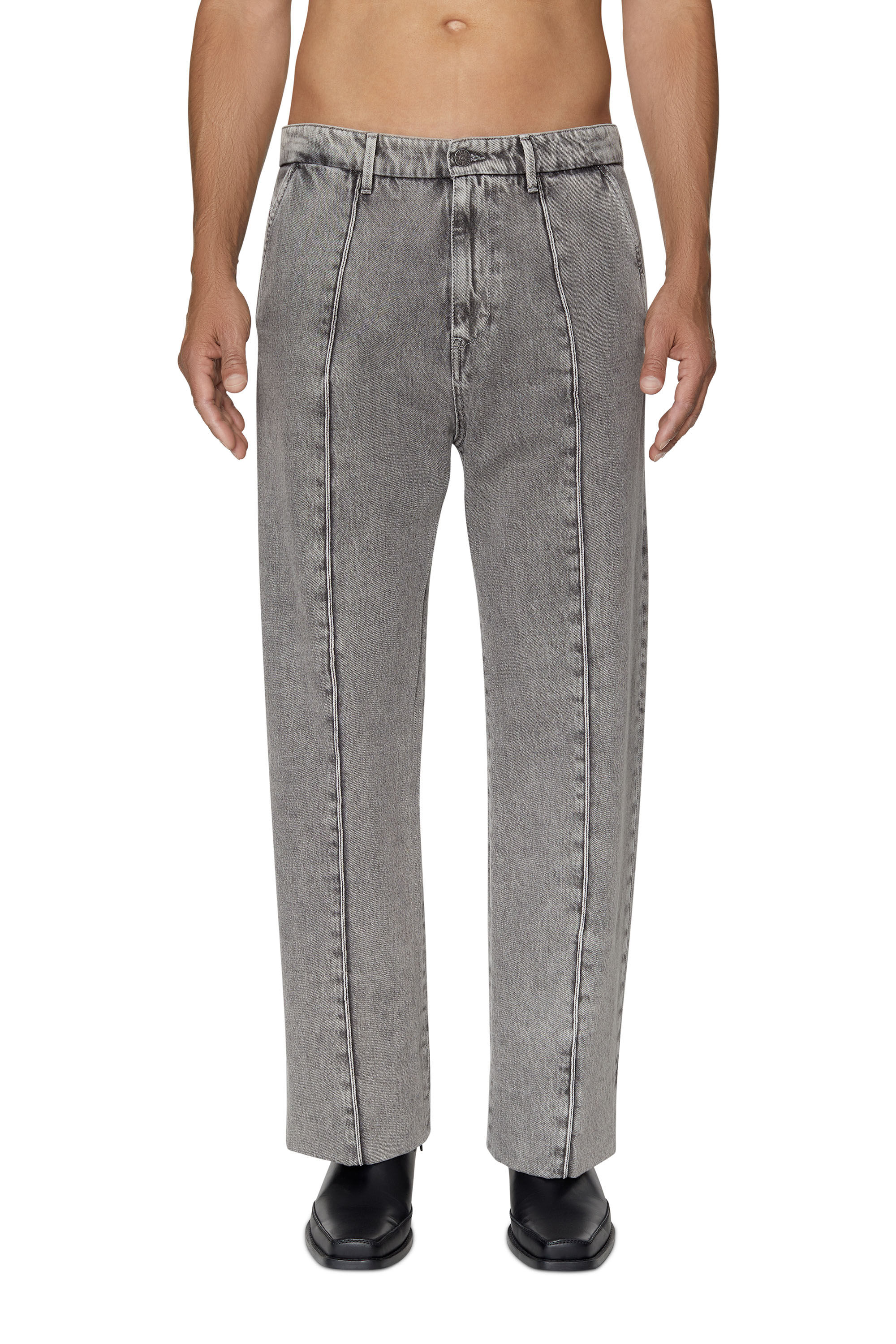 Diesel - D-Chino-Work 0IEAA Straight Jeans, Gris Claro - Image 3