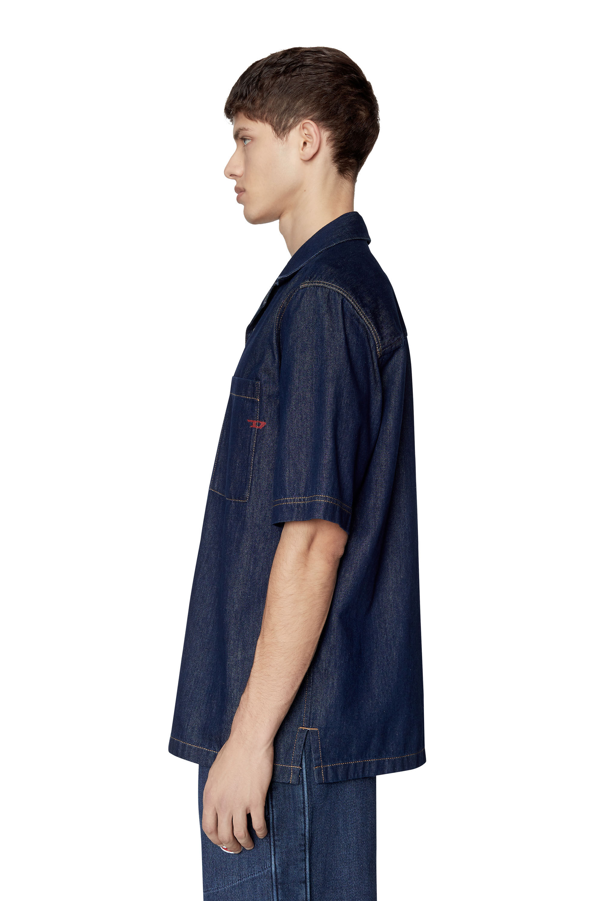 D-PAROSHORT Man: Bowling shirt in rinse cotton denim | Diesel