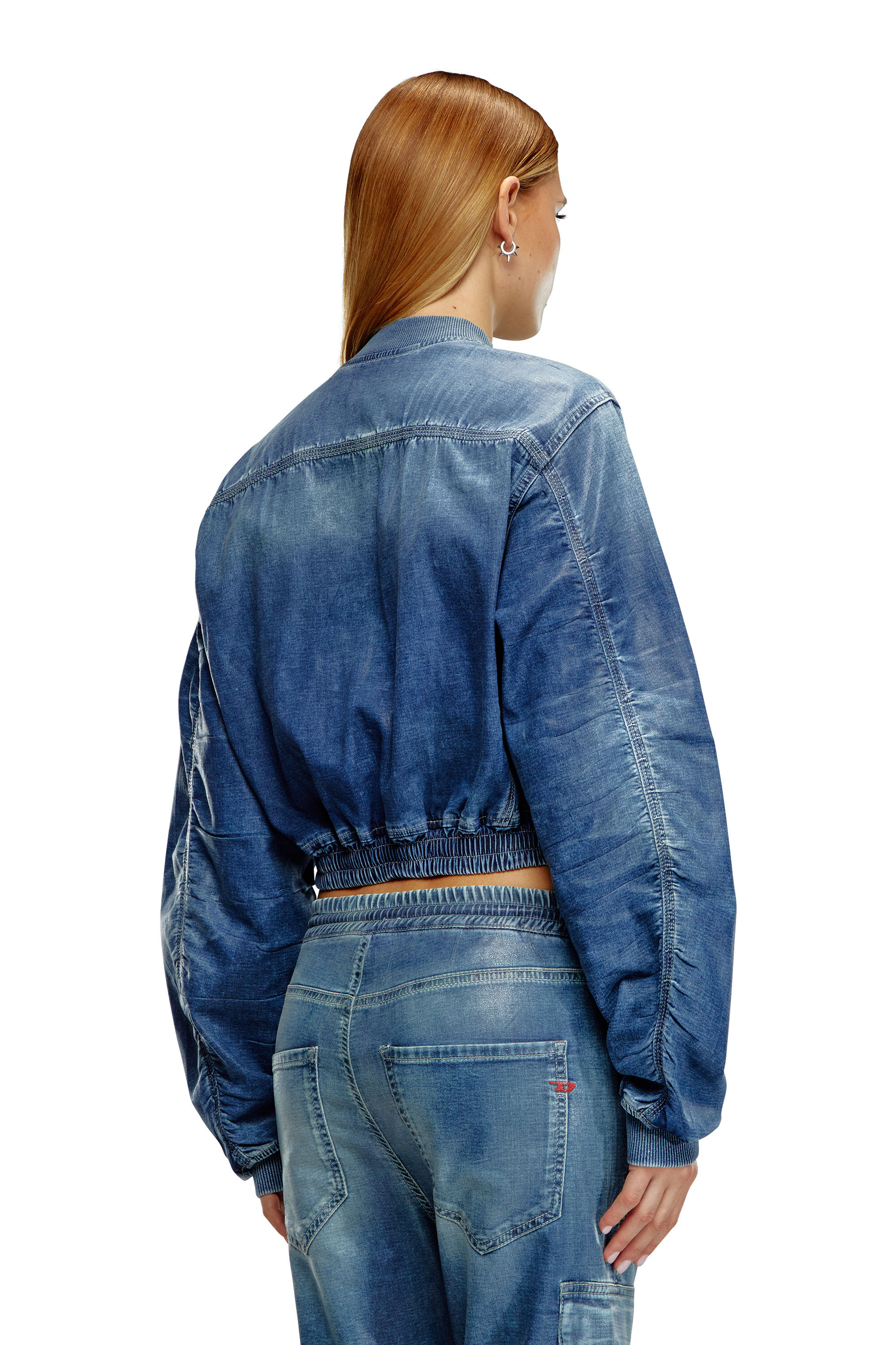 【美品】 in jacket Bomber Women's coated Diesel | Blue | Denim Track ジャケット・アウター