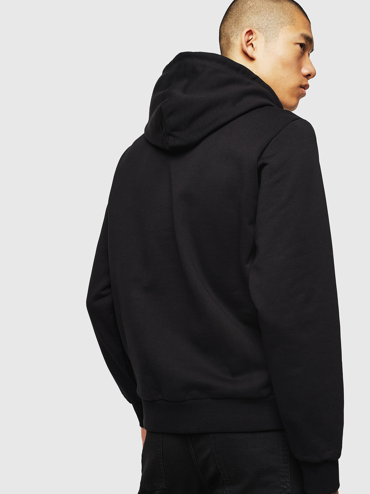 S GIRK HOOD J5 Man Cotton hoodie with urban print Diesel