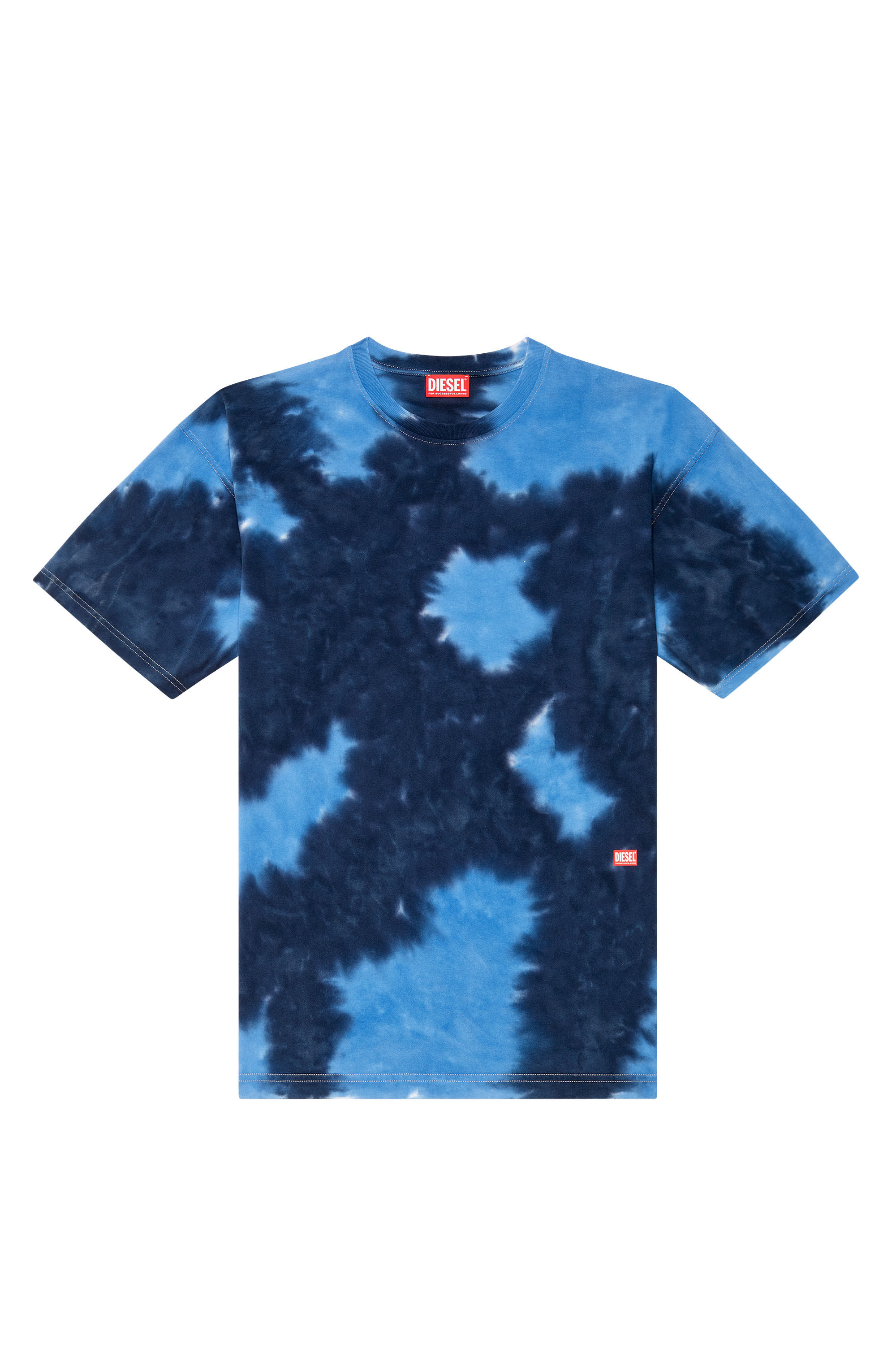 Men's T-shirt in tie-dye jersey | Blue | Diesel