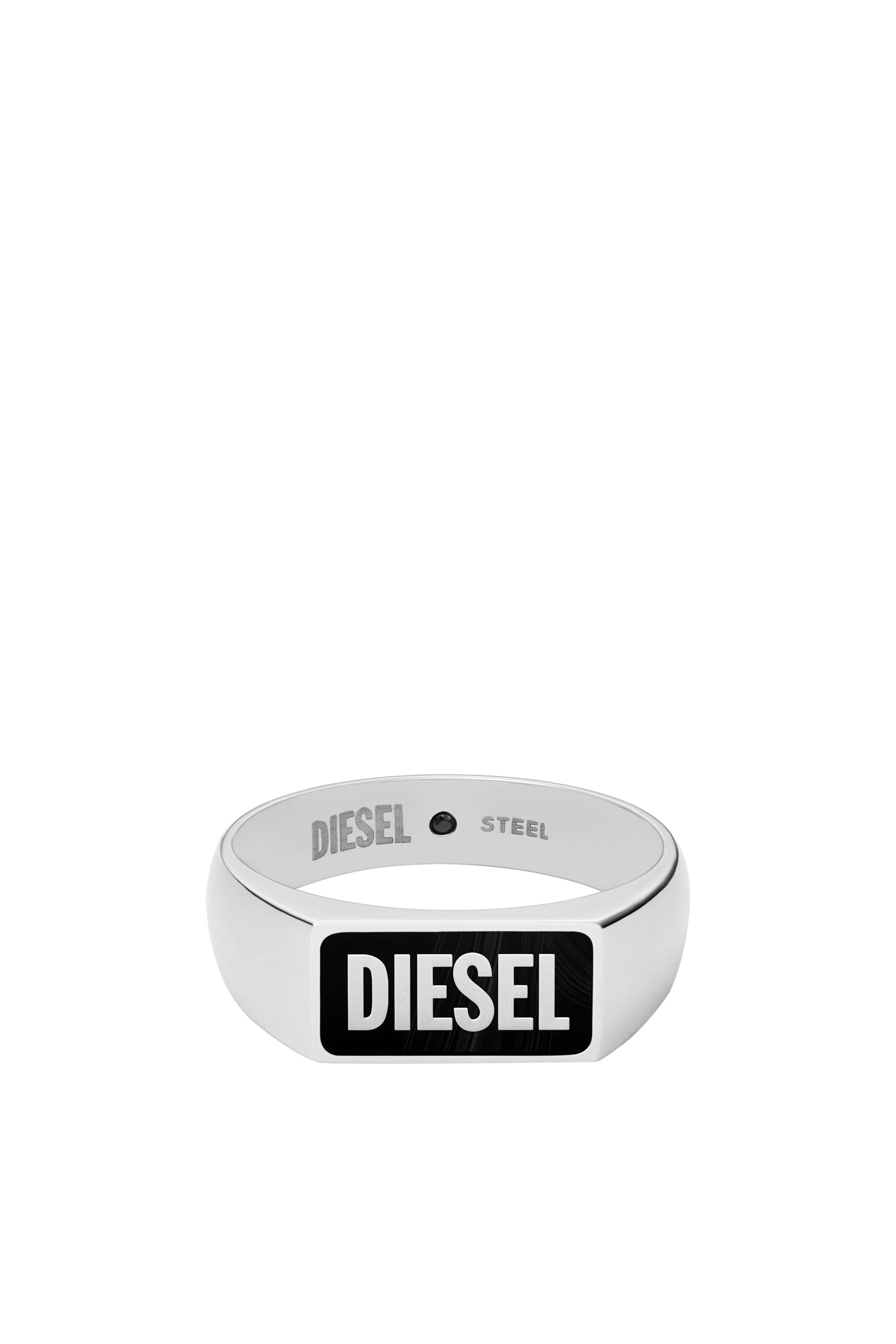 国内直営**DIESEL** ブラックアゲート シグネットリング DX1512 Black agate signet ring｜シルバー｜メンズ｜DIESEL