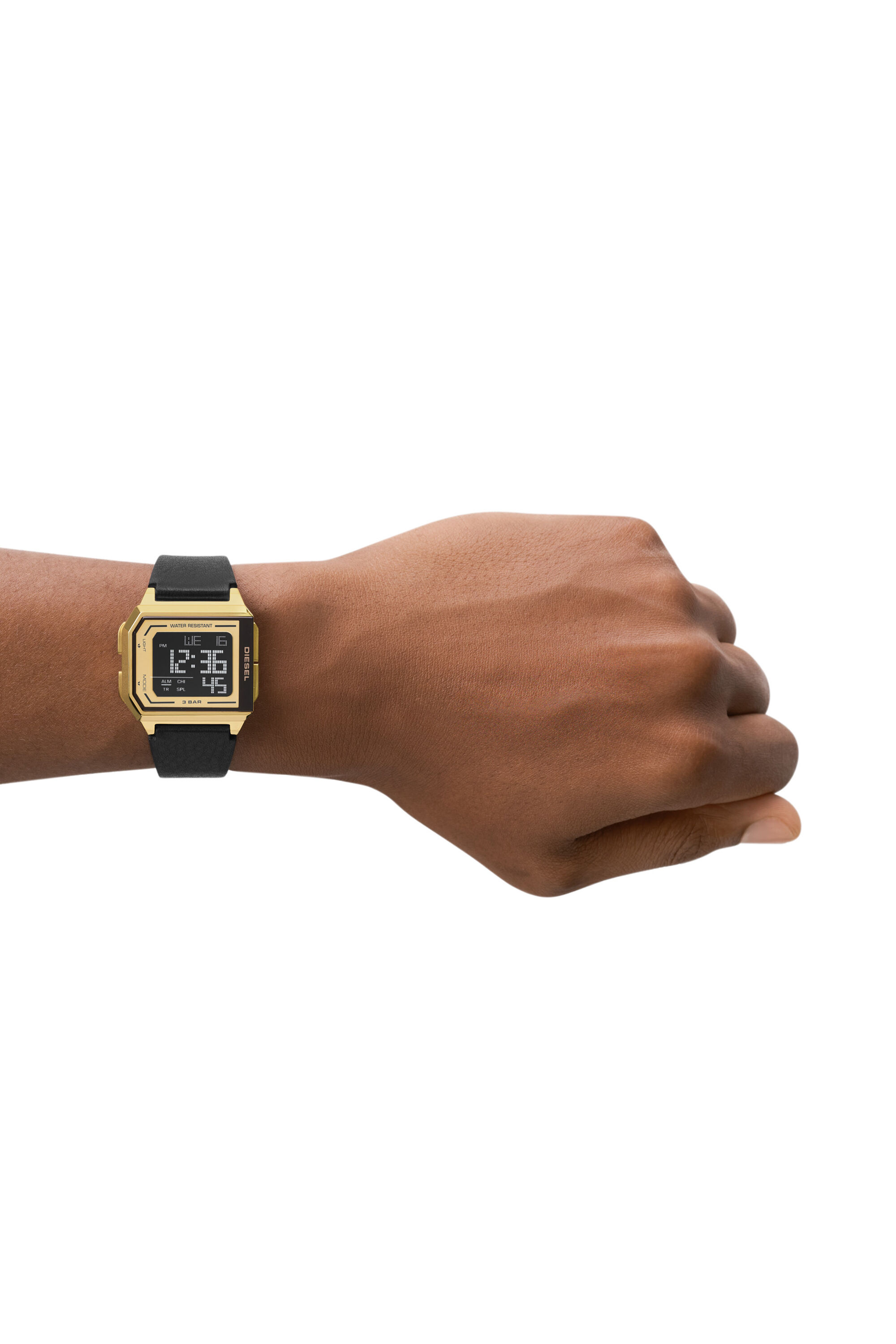 2024年のクリスマス DZ1996: Chopped digital black leather watch | Diesel 時計