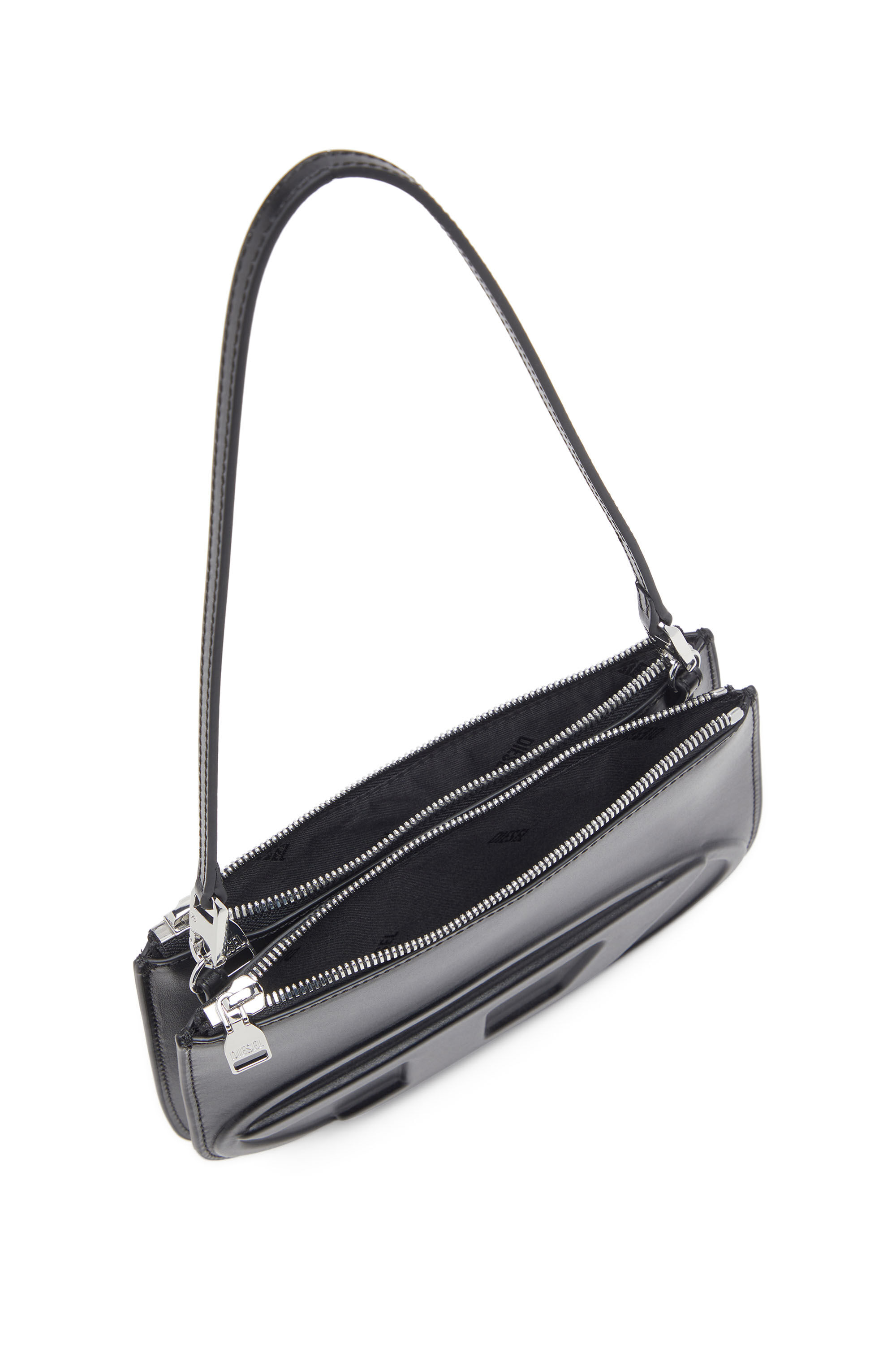 Diesel - 1DR TWIN, Woman's 1DR Twin-Double-pouch shoulder bag in printed leather in Black - 2