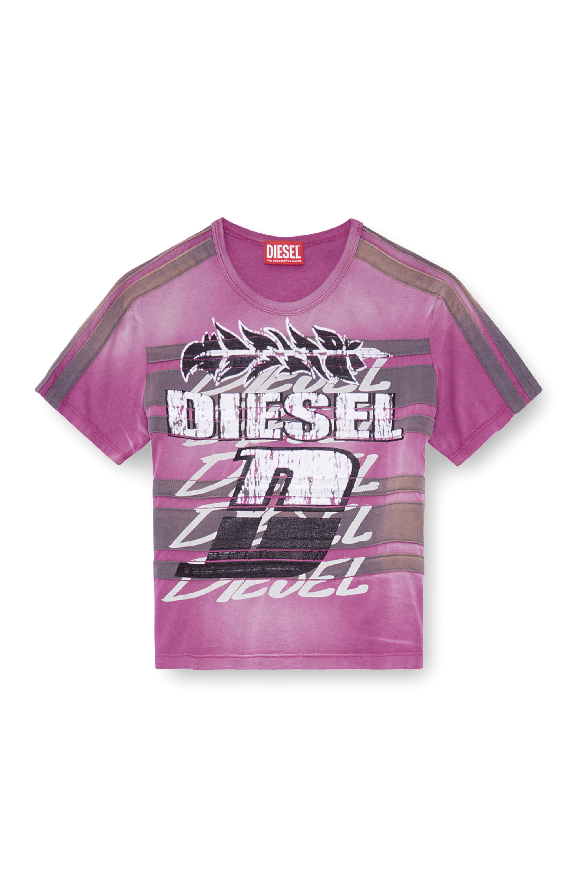 Women's Cropped sun-faded T-shirt | Violet | Diesel