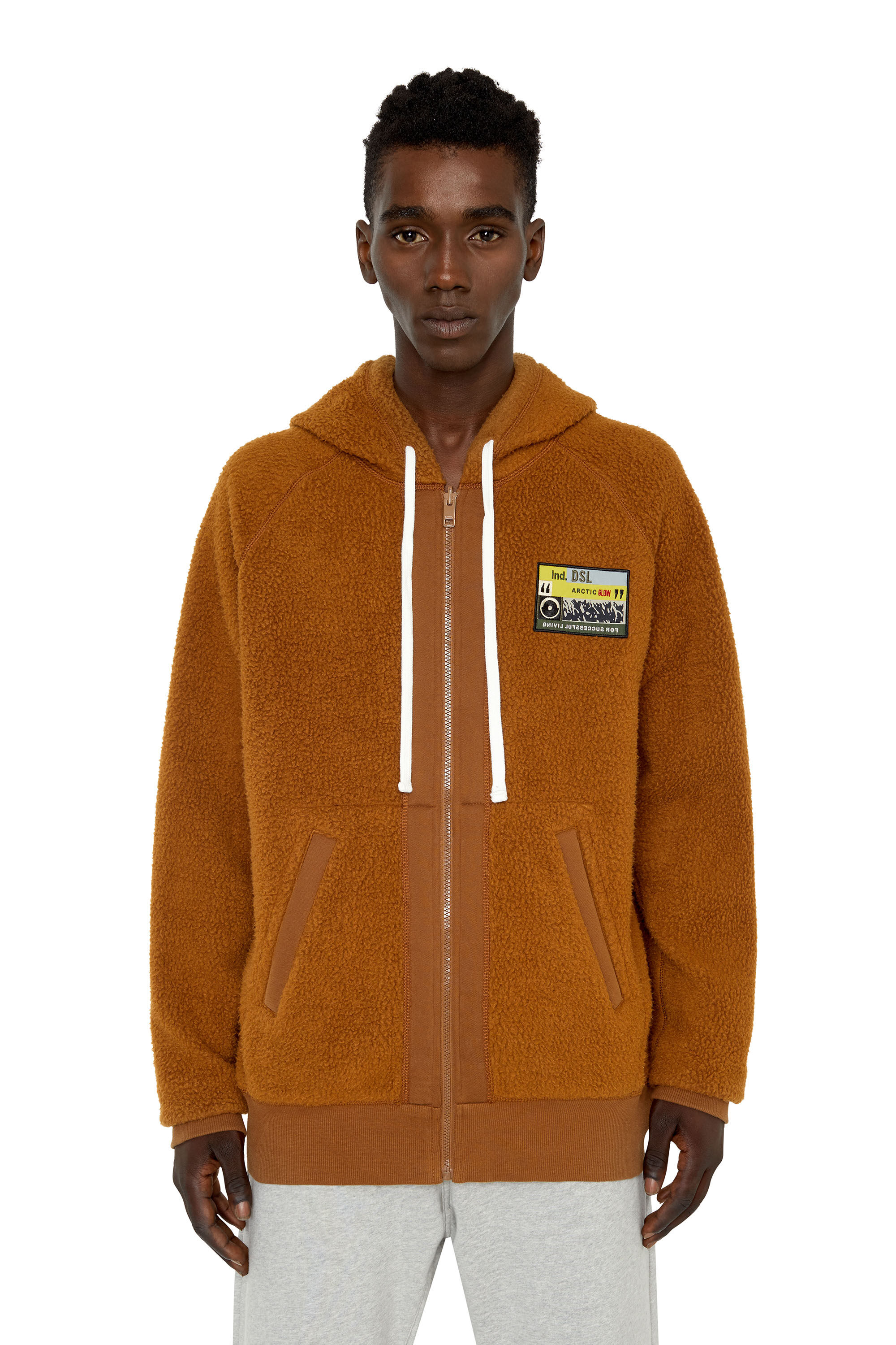 S-RUMMES-ZIP-REV Man: Reversible fleece zip-up hoodie | Diesel