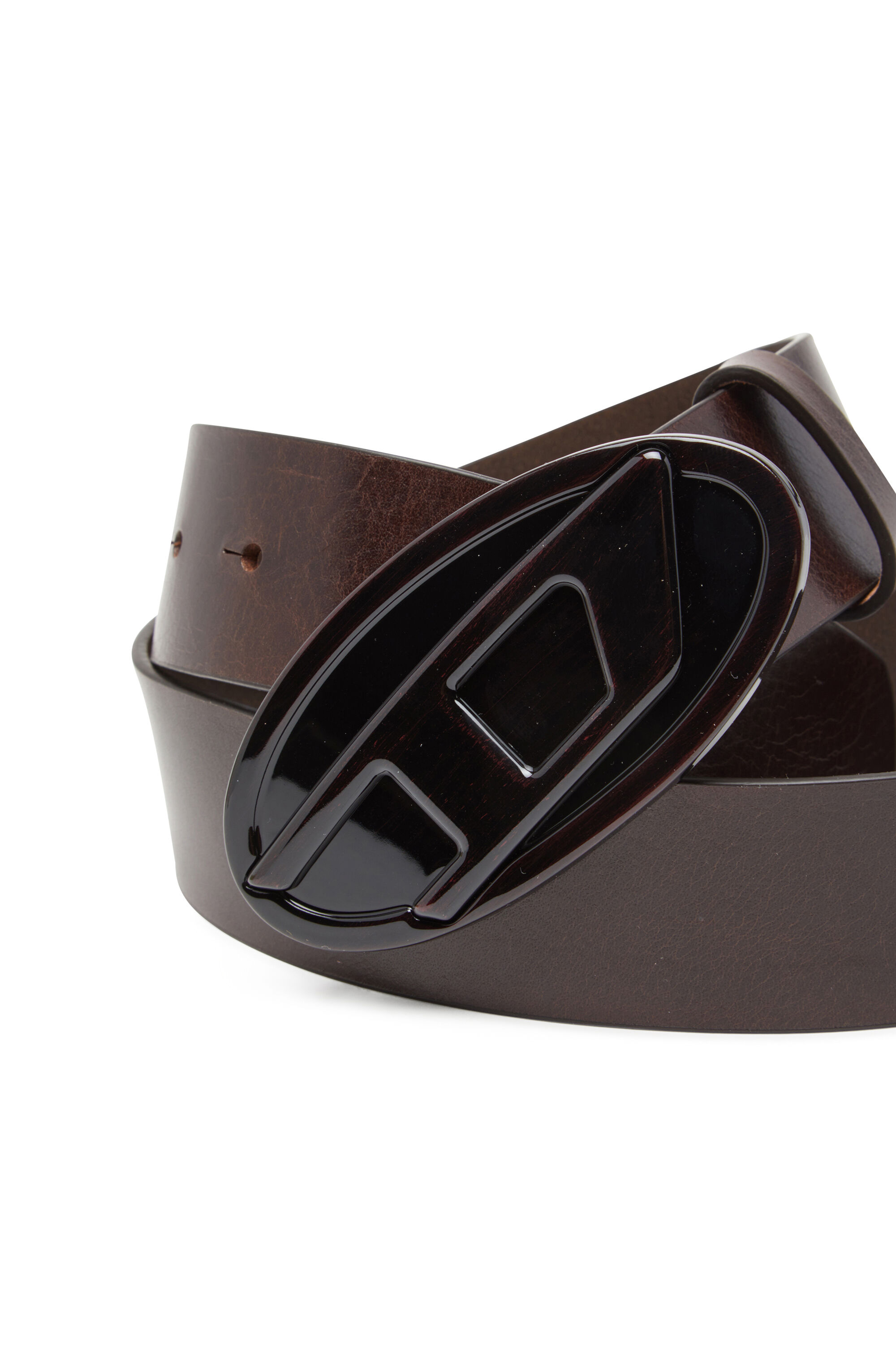 Diesel - B-1DR 2.0, Cinturón de piel de 4 cm con hebilla Oval D brillante Mujer in Marrón - 3