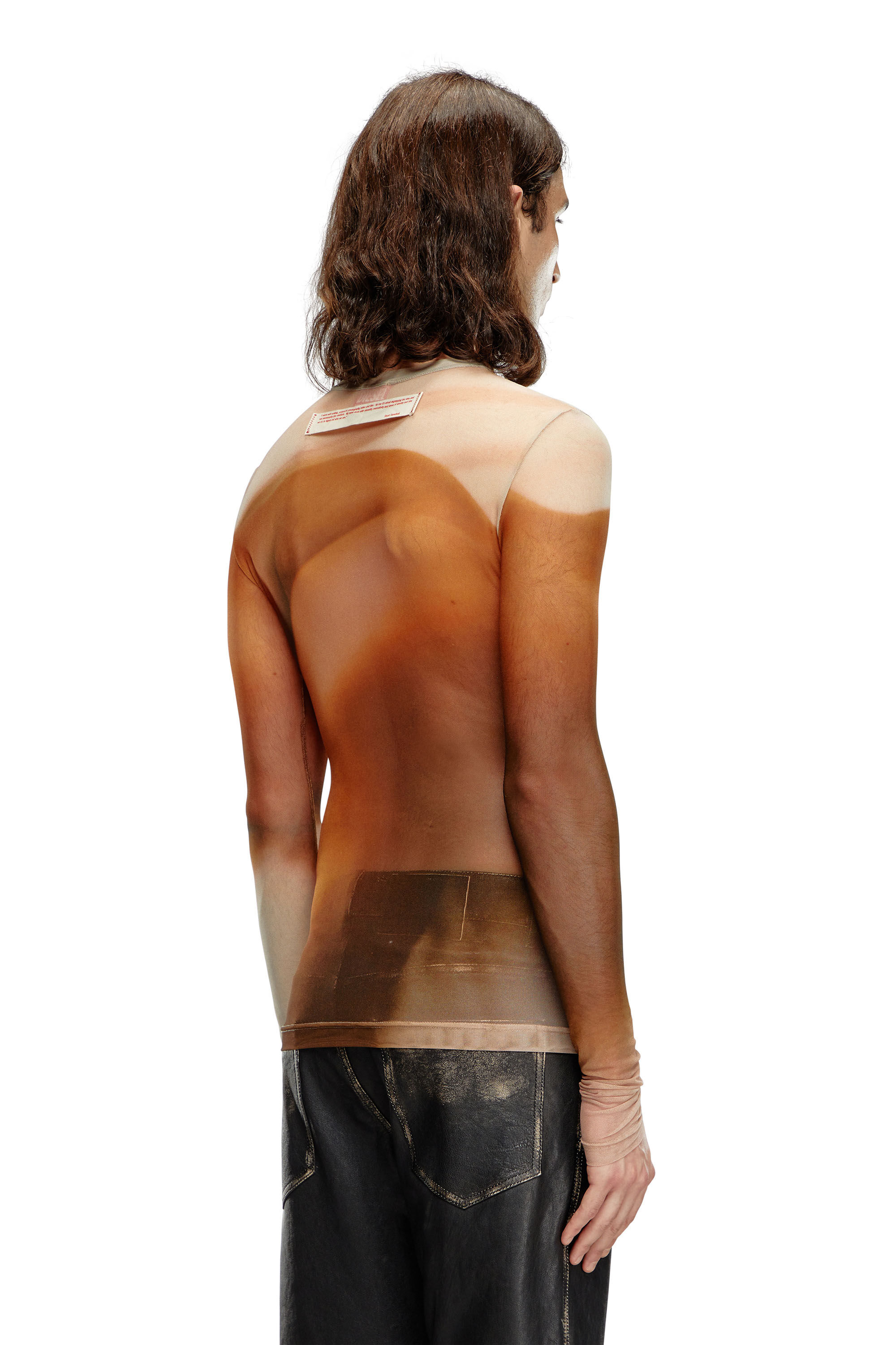 Women's Tulle T-shirt with close-up prints | Pink | Diesel