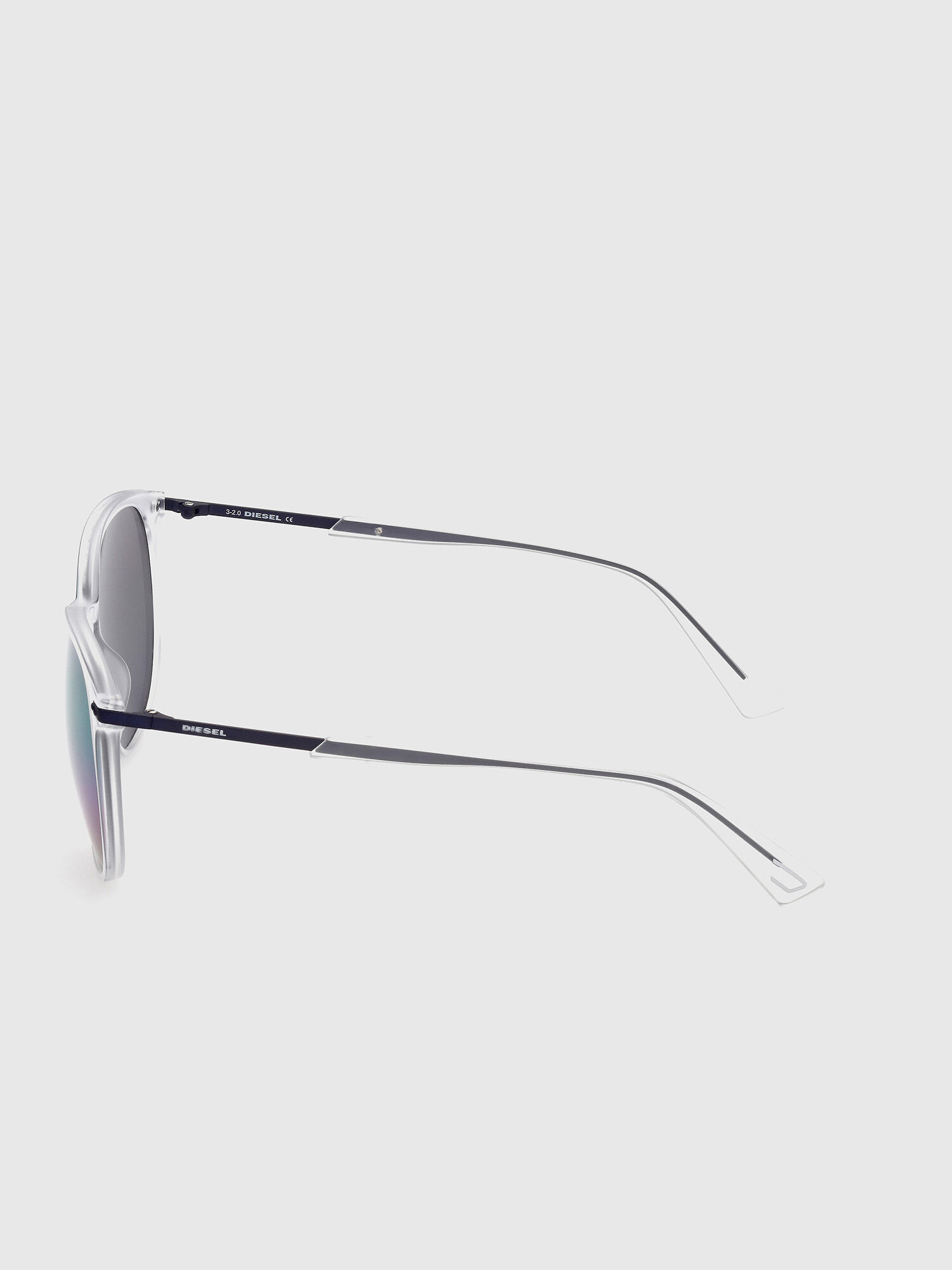 Diesel - DL0353, Gafas de sol redondas en una construcción combinada Mujer in Blanco - 3