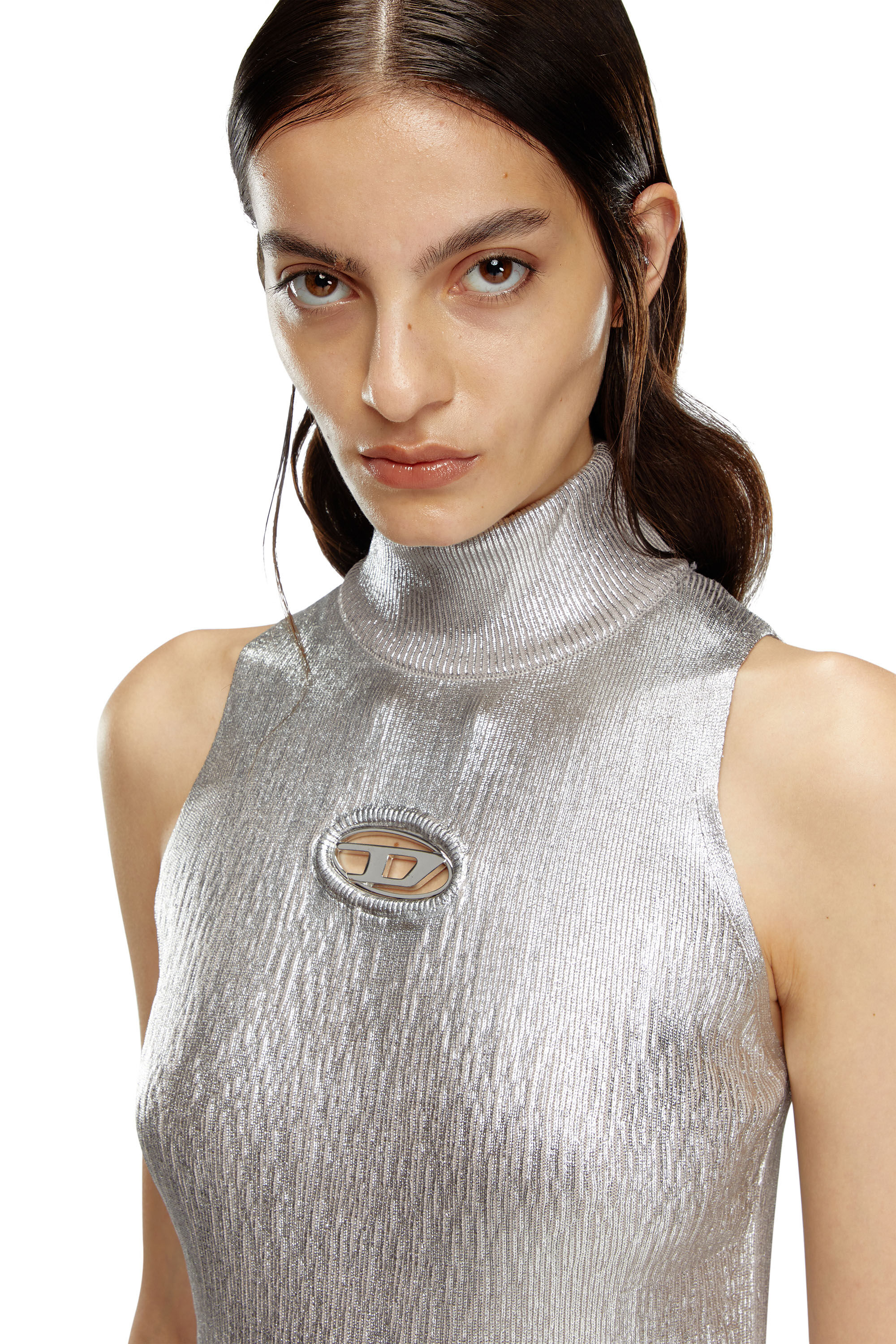 アパレル通販サイトランキング Women's Diesel | Silver | cotton metallic in dress Short ワンピース