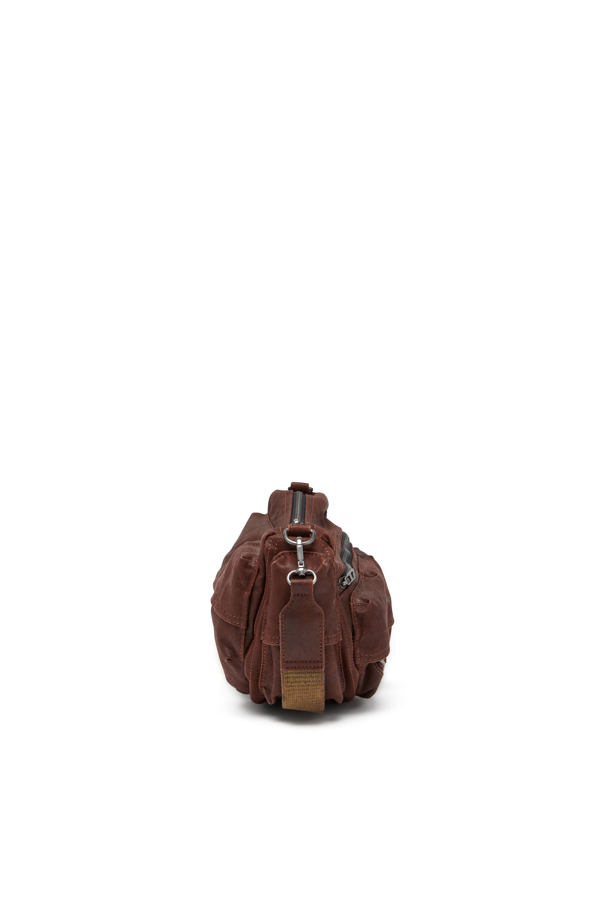 Diesel - MULTI-PKTS SHOULDER BAG X, Multi-Pkts - Bolso de algodón con múltiples bolsillos Unisex in Marrón - 4