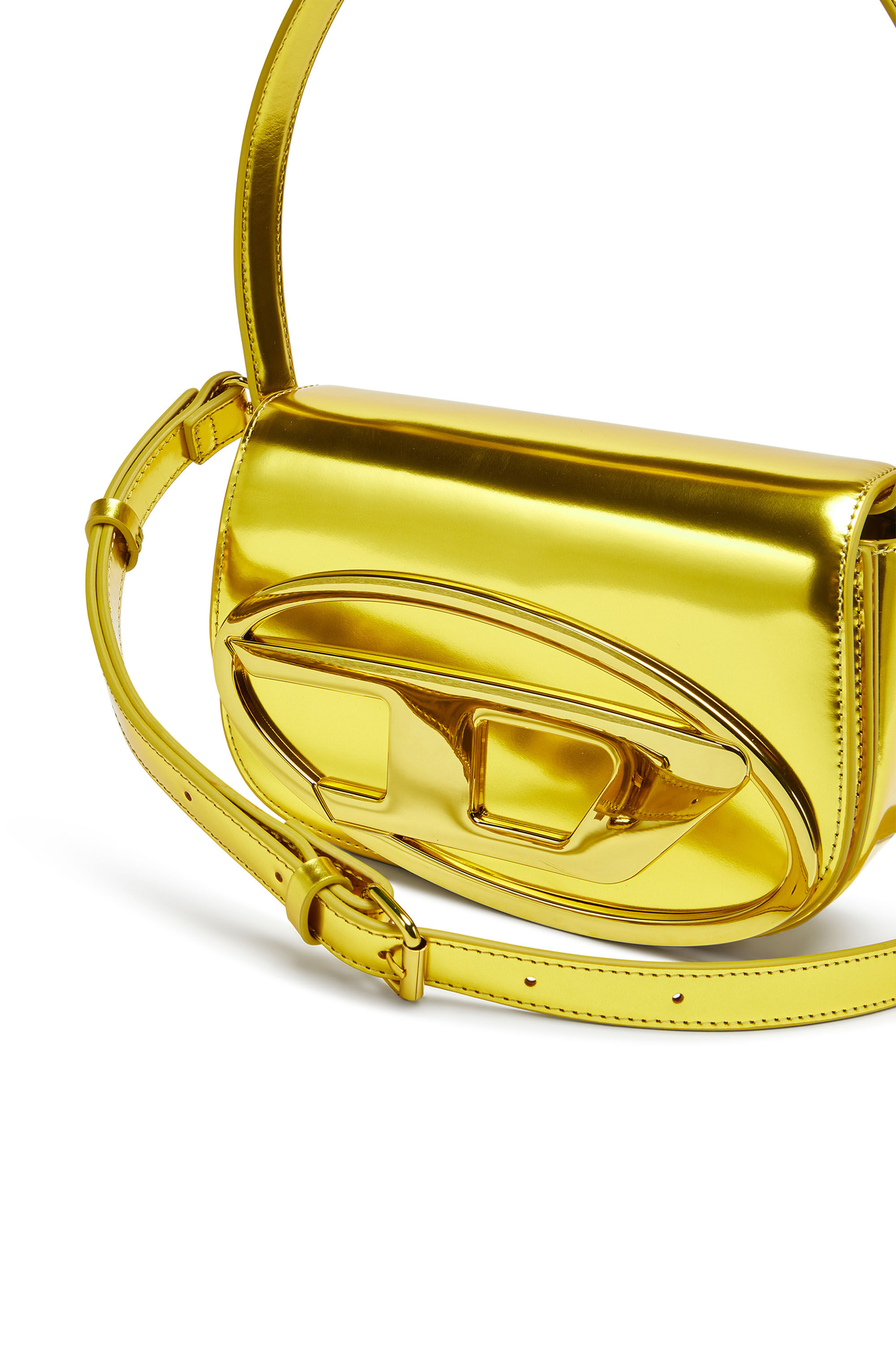 ★DIESEL★ 1DR Shoulder Bag Gold X08396PS202H2382 X08396PS20 Women's 1DR-Iconic shoulder bag in mirrored leather | Yellow