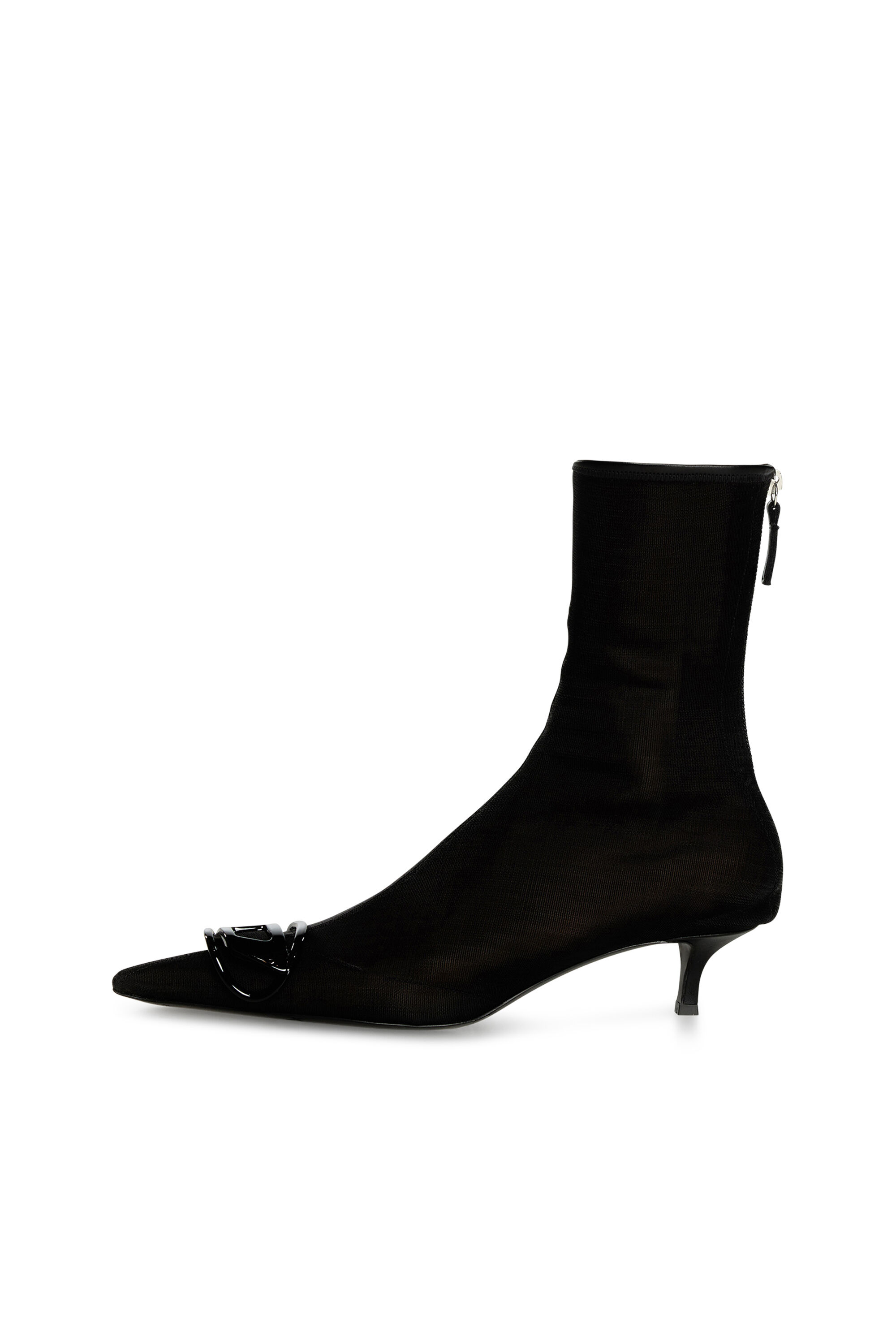 Women's D-Venus-Stretch-mesh ankle boots with kitten heel