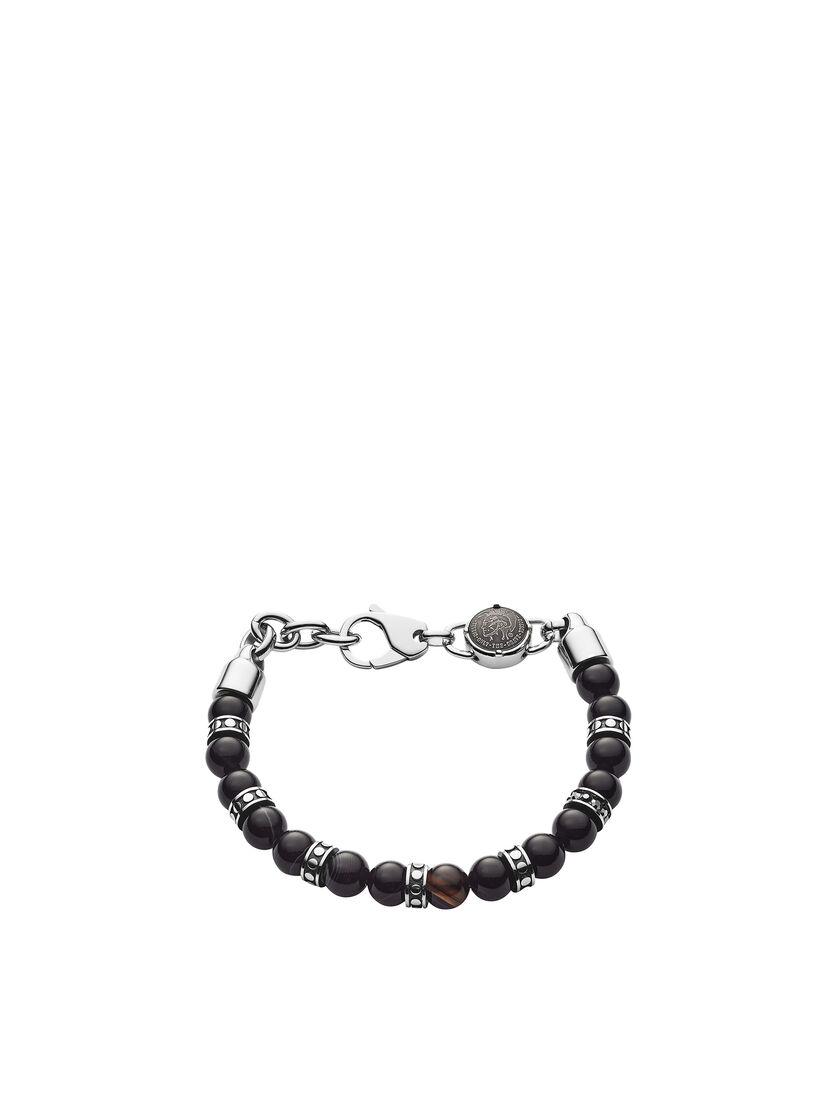 Dx1163 Man Beaded Black Line Agate Bracelet Diesel