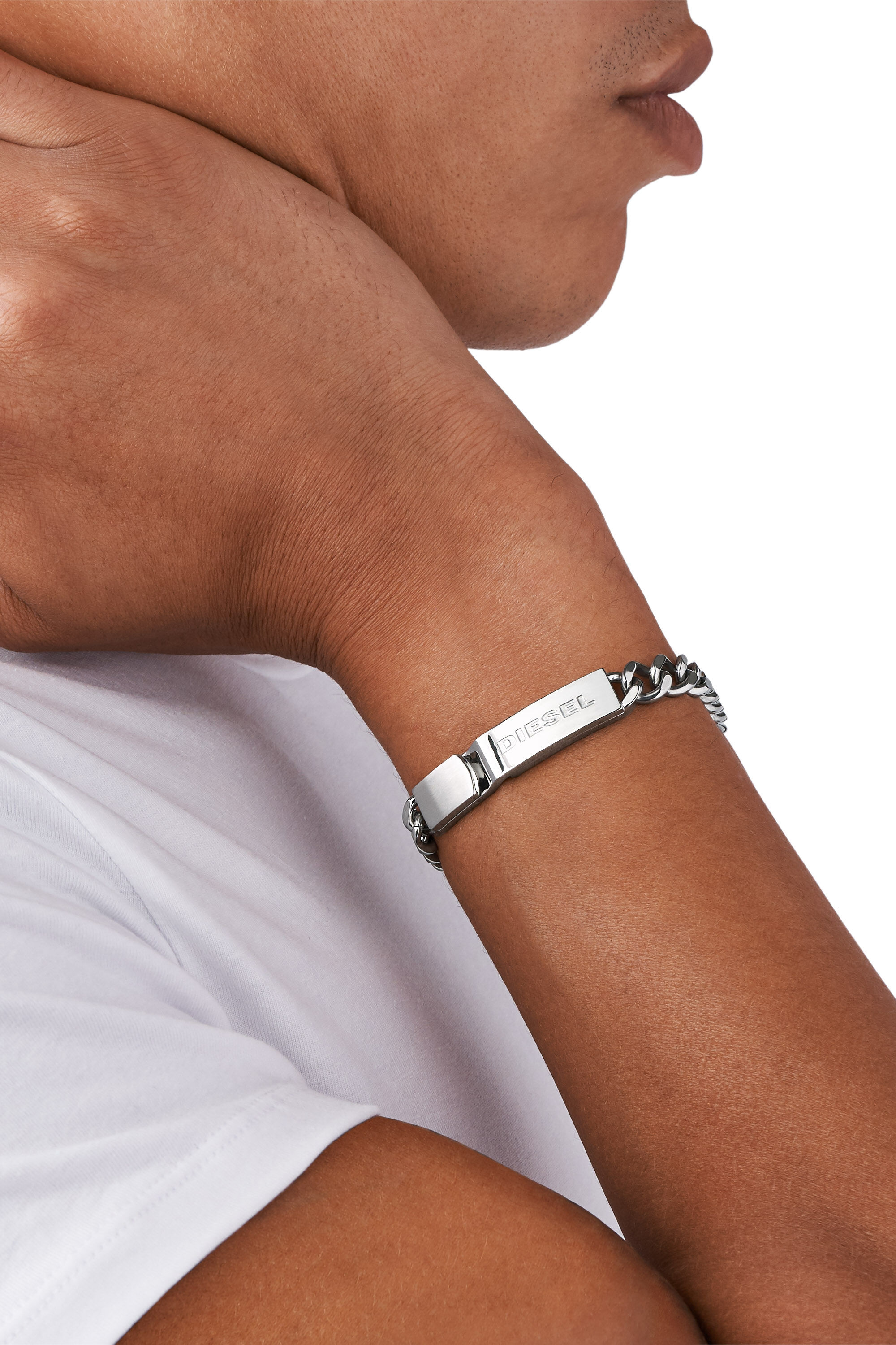 Diesel - DX0966, Pulsera con etiqueta Hombre in Plateado - 3