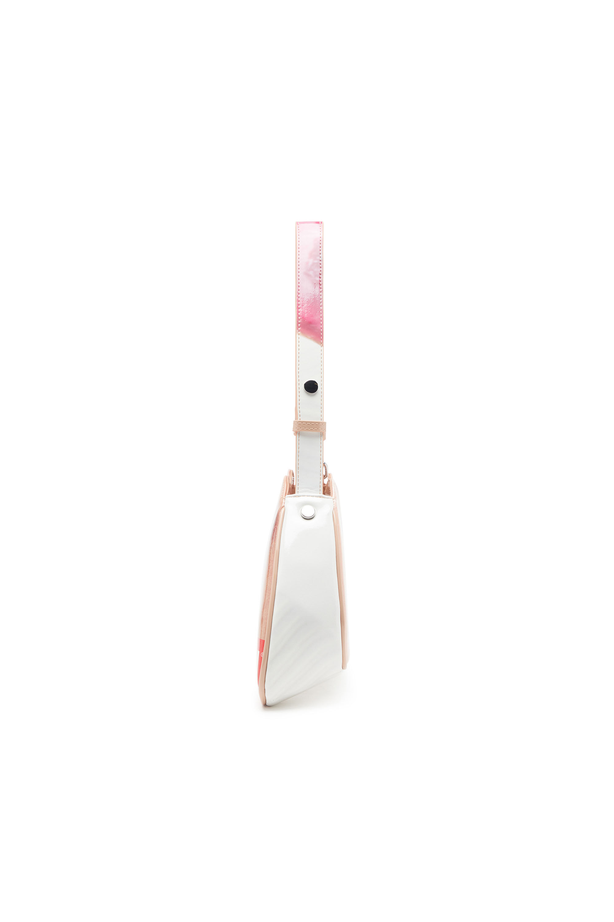 Women's Play-Shoulder bag in printed glossy PU | White | Diesel Women's Play-Shoulder bag in printed glossy PU | White | Diesel