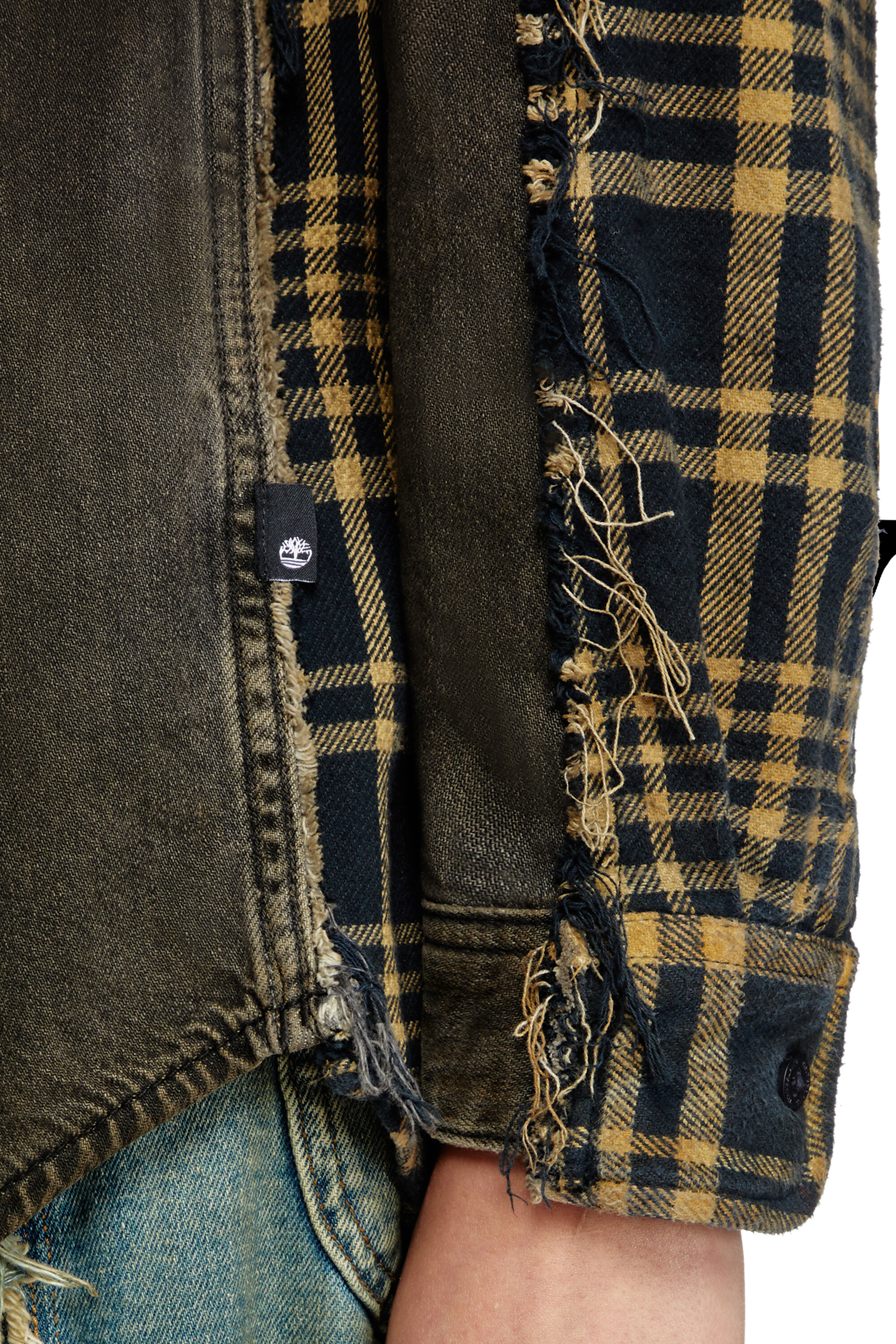 Diesel - Shirt Dieseloves 5A, Unisex's Overdyed denim and check and shirt in Black/Blue - 5