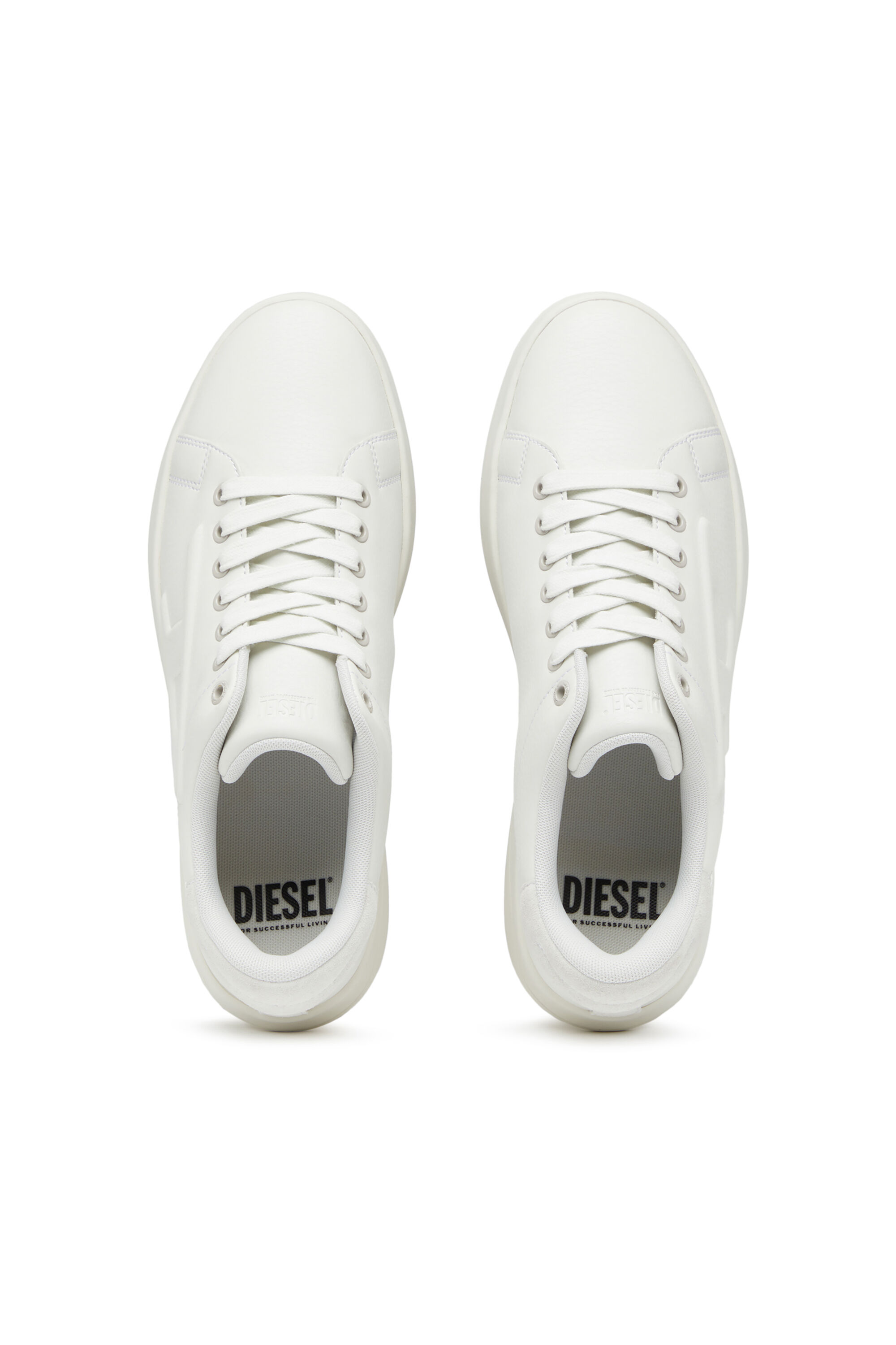【大人気】DIESEL Athene ロゴスニーカー Men's S-Athene-Low-top sneakers in leather and nylon | White