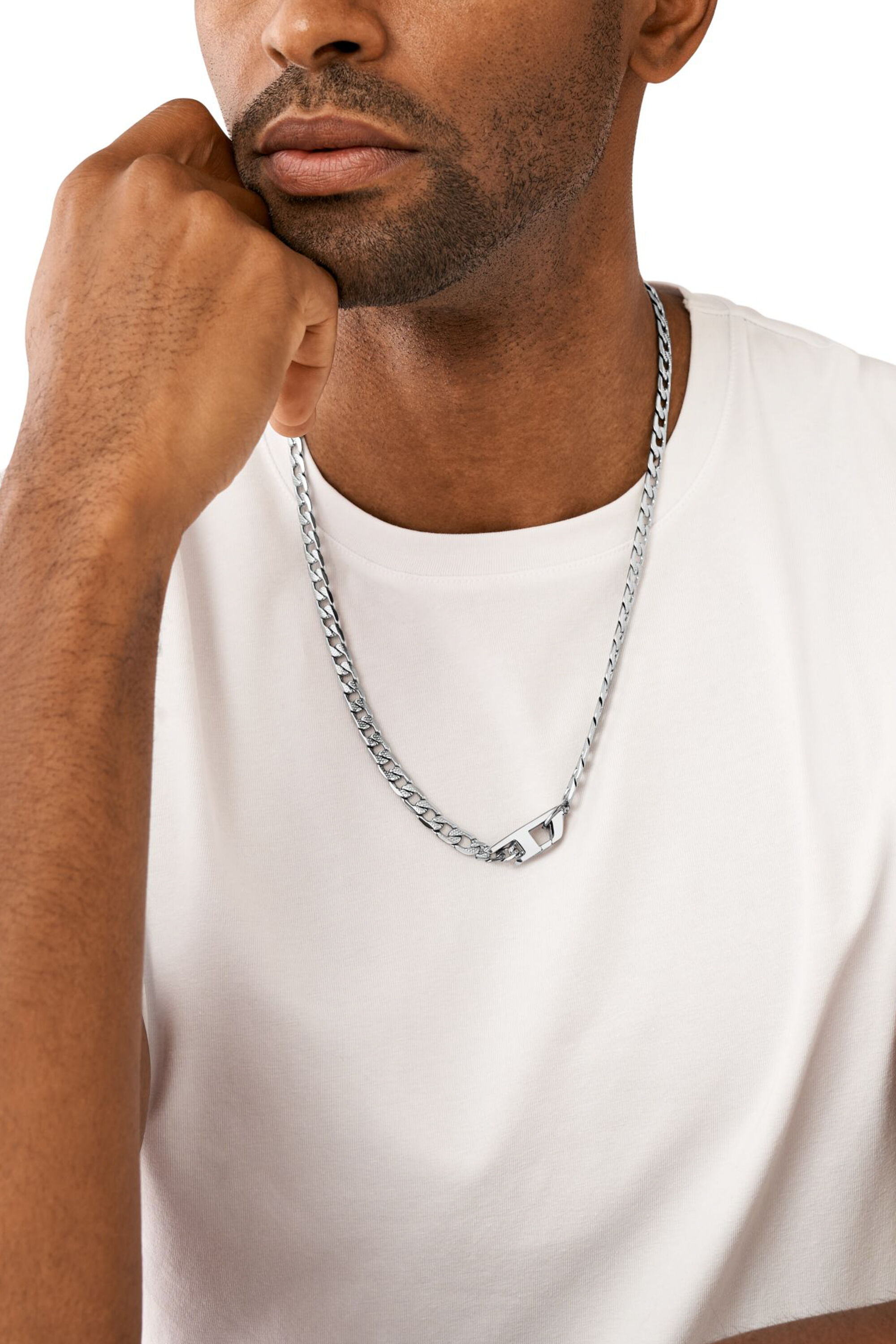Men's Stainless steel chain necklace | Silver | Diesel