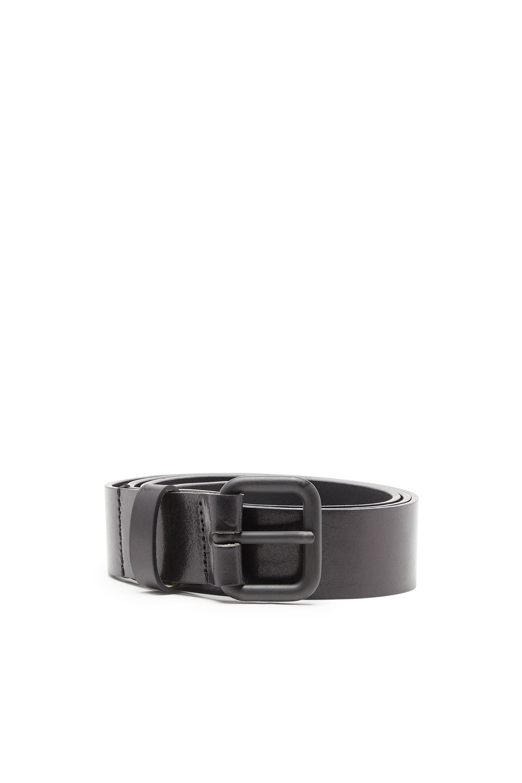 Men's Leather belt metal logo insert | Diesel B-1DR SCRATCH END