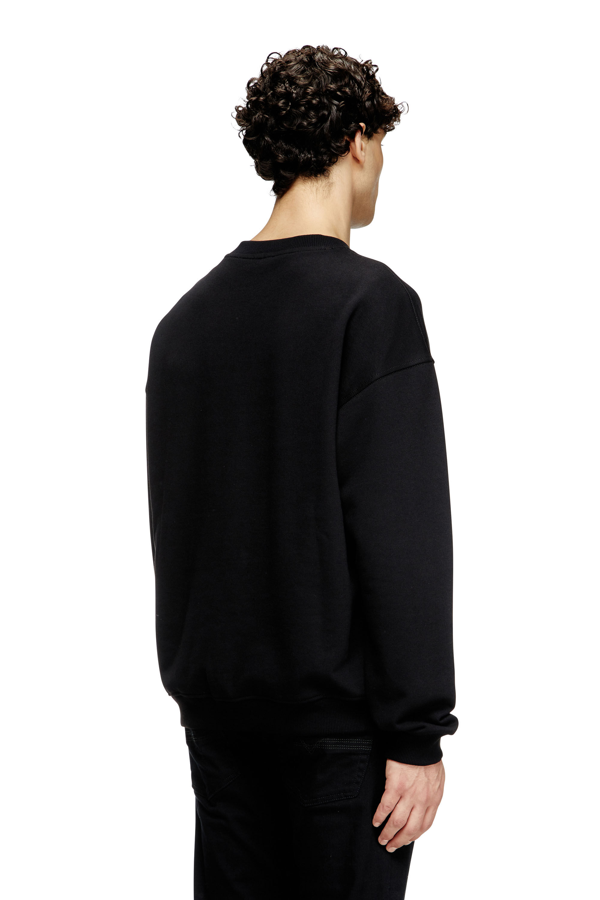 Men's Sweatshirt with cut-out Oval D logo | Black | Diesel