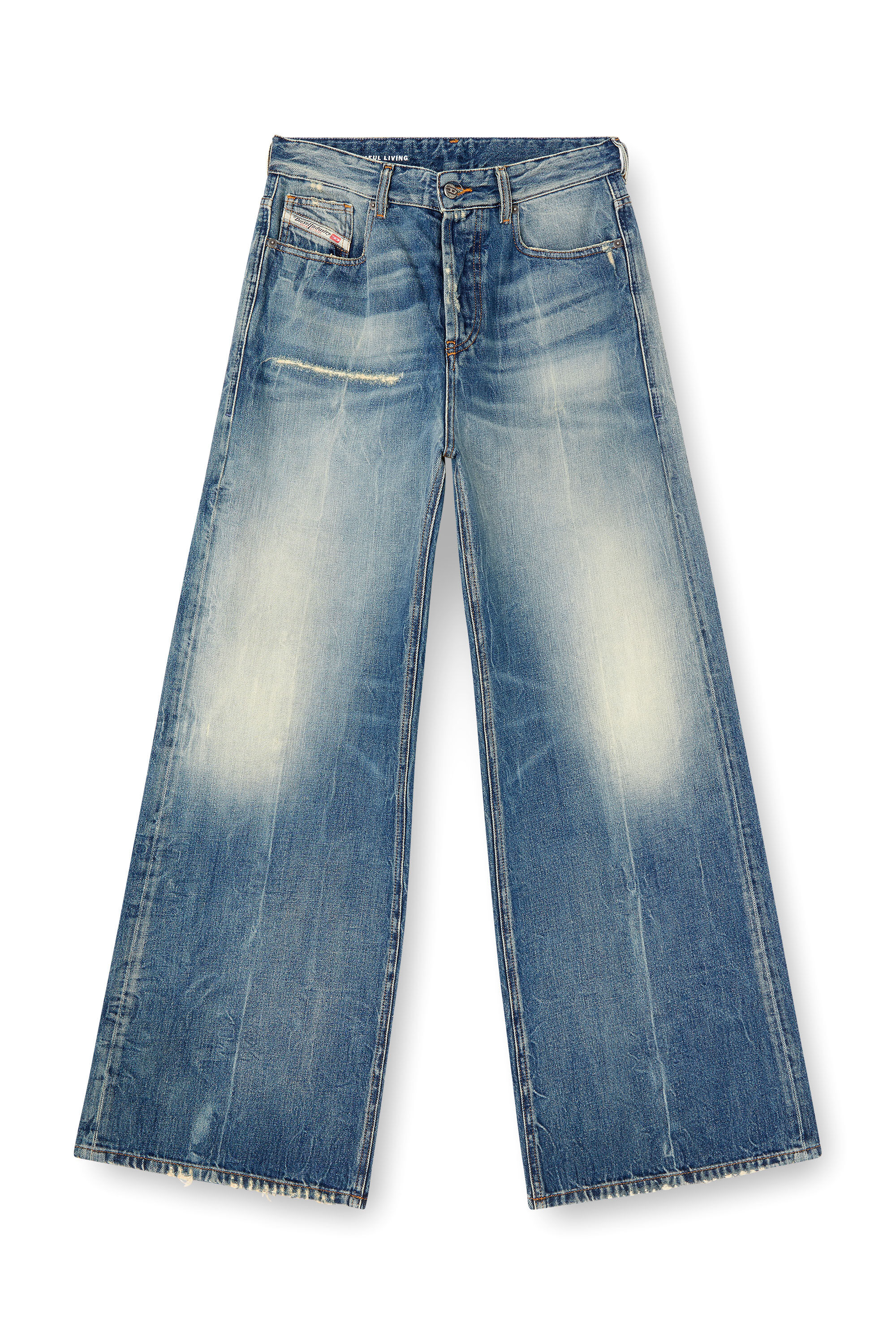 1996 D-Sire Women: Cargo Jeans with pockets, medium blue