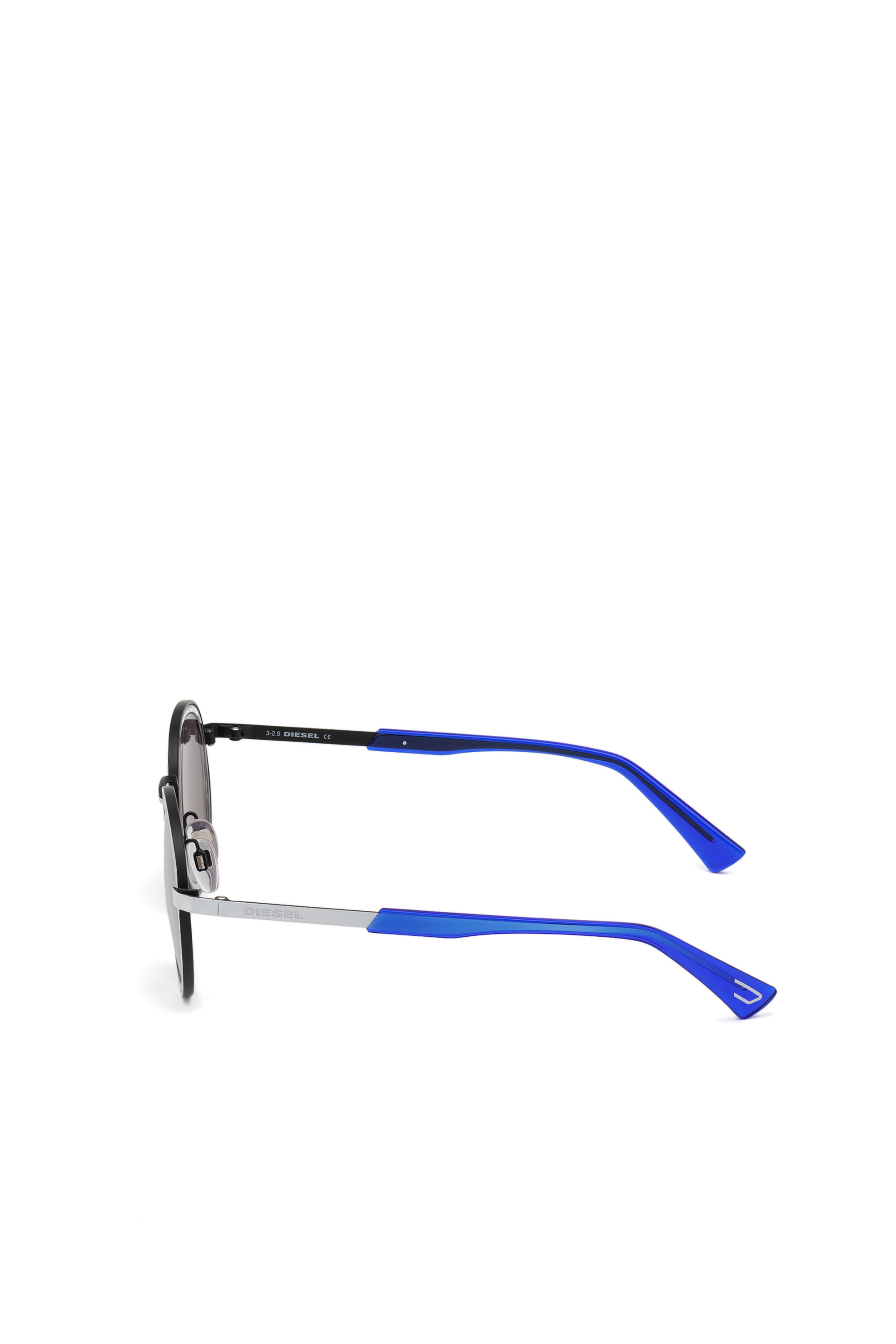 Diesel - DL0321, Unisex's Unisex glasses in metal with "Pride" theme in Grey/Blue - 4