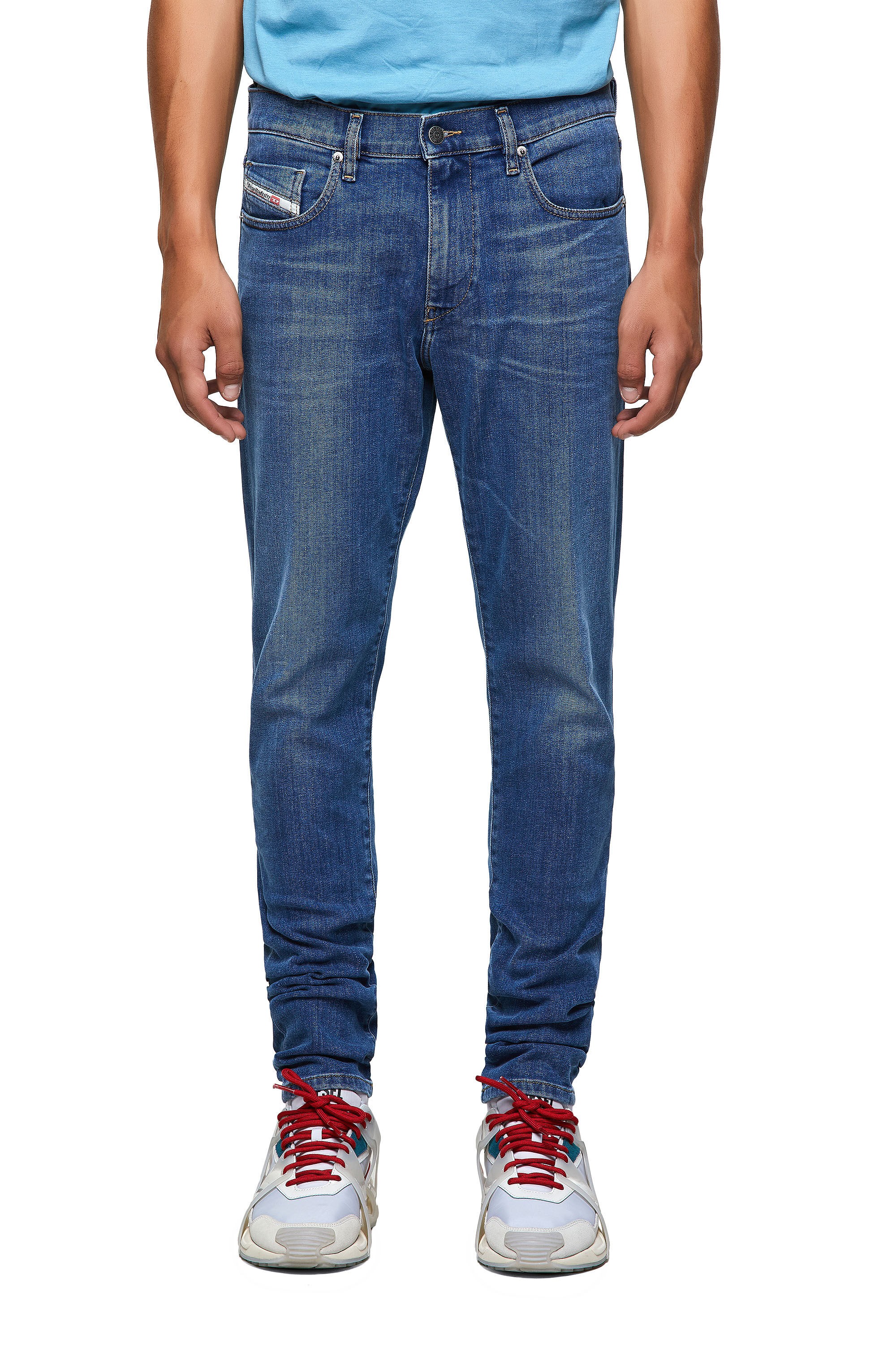 Diesel - 2019 D-Strukt 09A80 Slim Jeans, Azul medio - Image 3