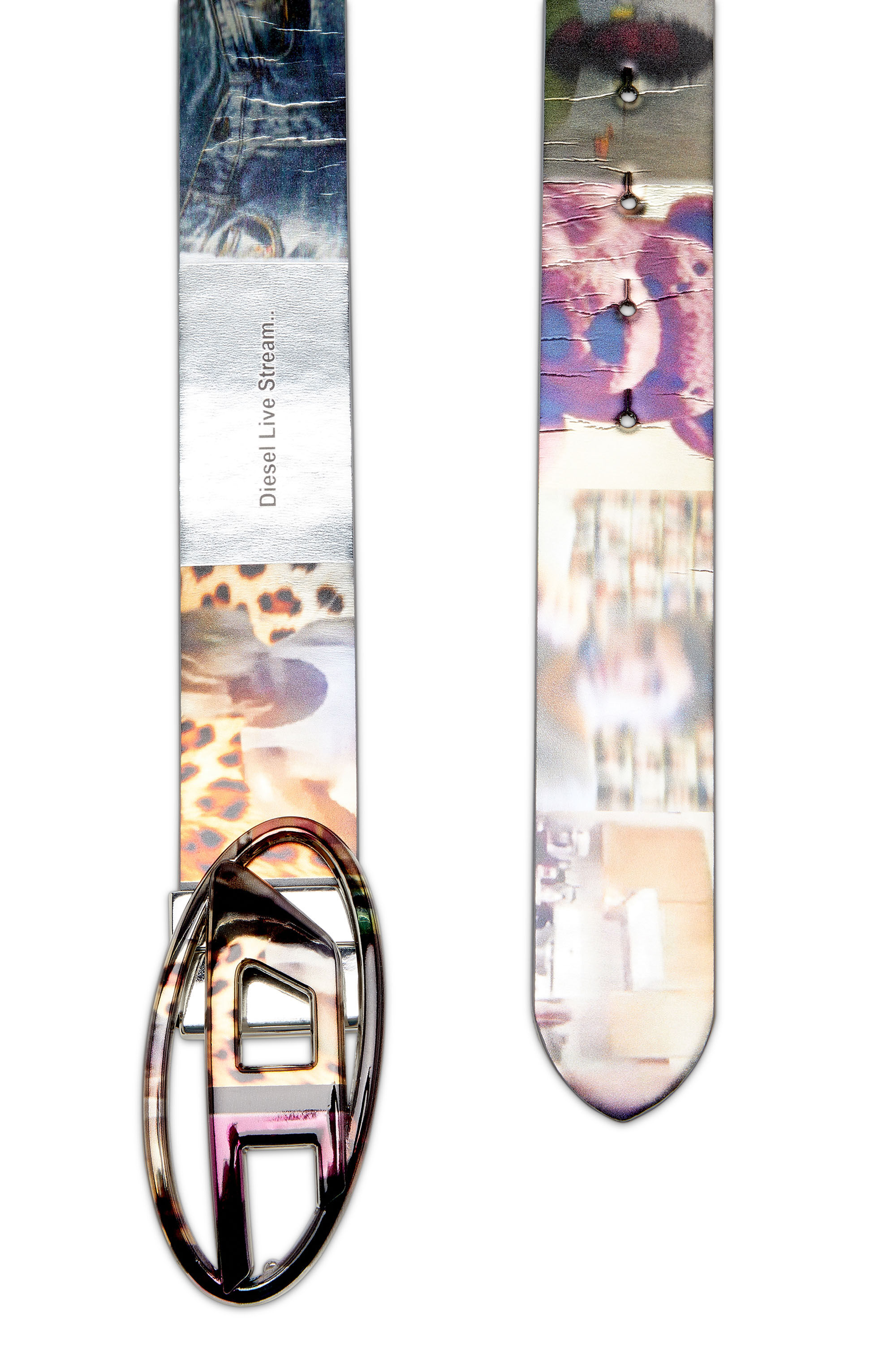 Women's Belt with Livestream print | Multicolor | Diesel