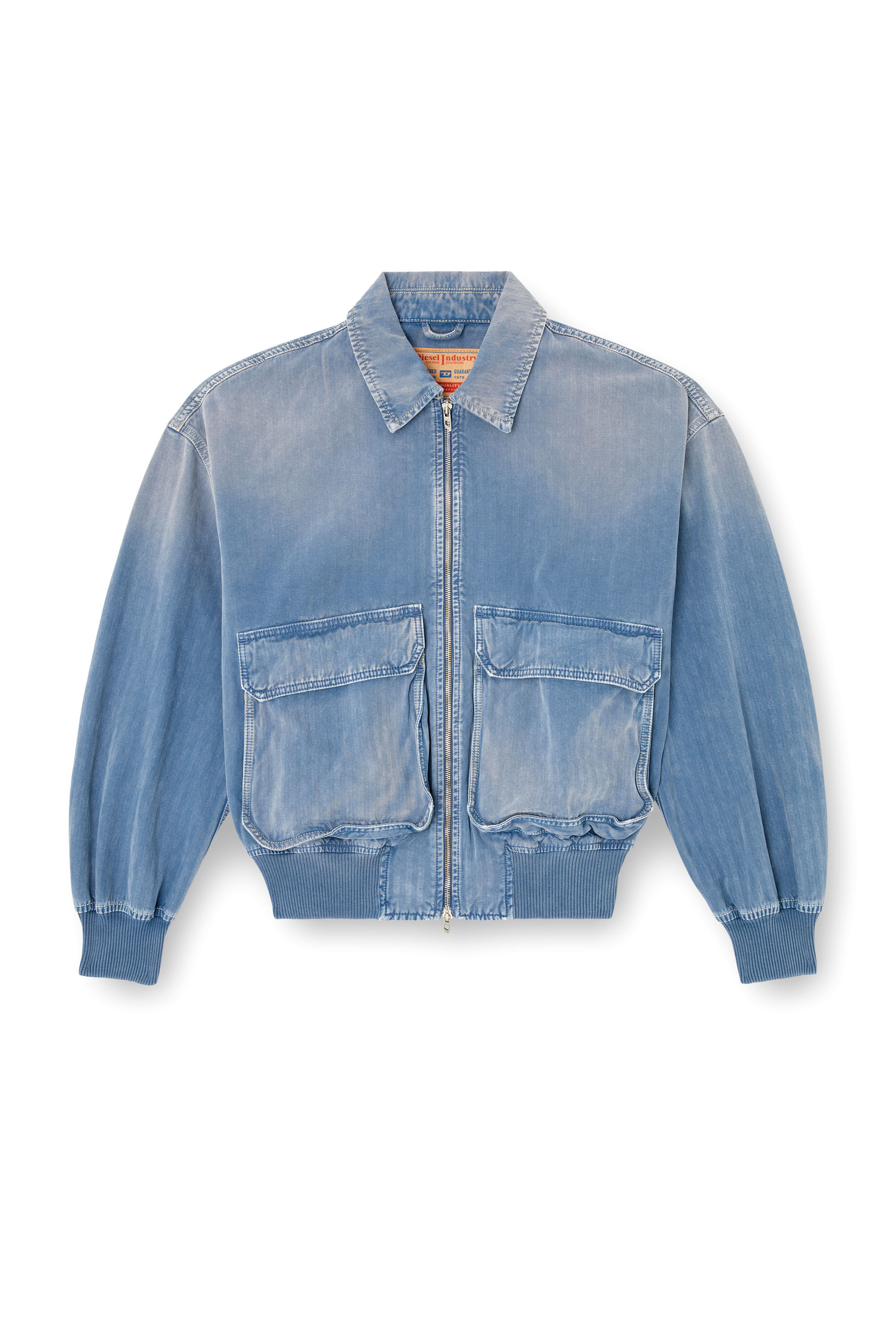 Diesel - D-KURZ, Chaqueta en denim de espiga coloreada Unisex in Azul marino - 2
